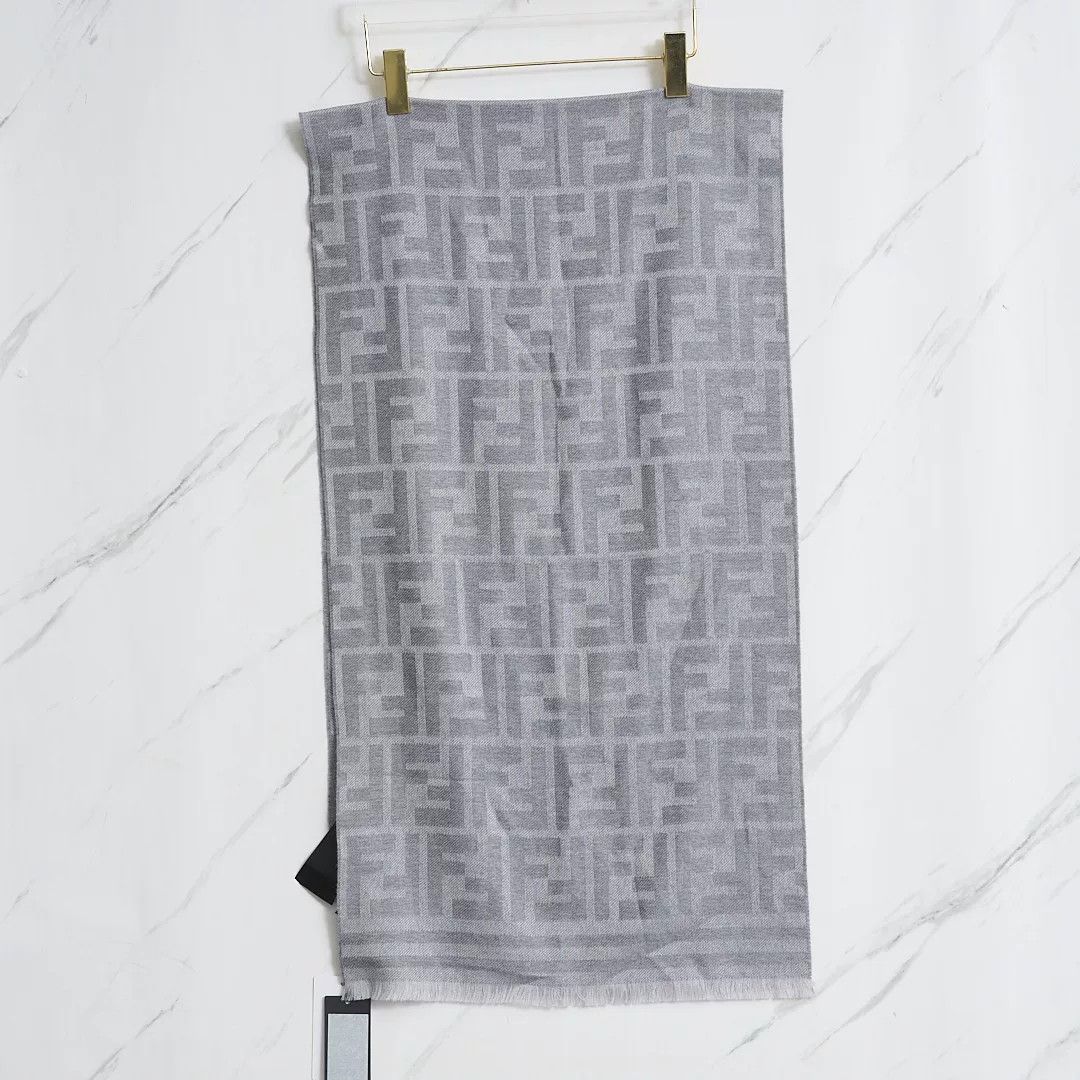 Fendi Fendi Men's FF Logo Wool Scarf Size ONE SIZE - 1 Thumbnail