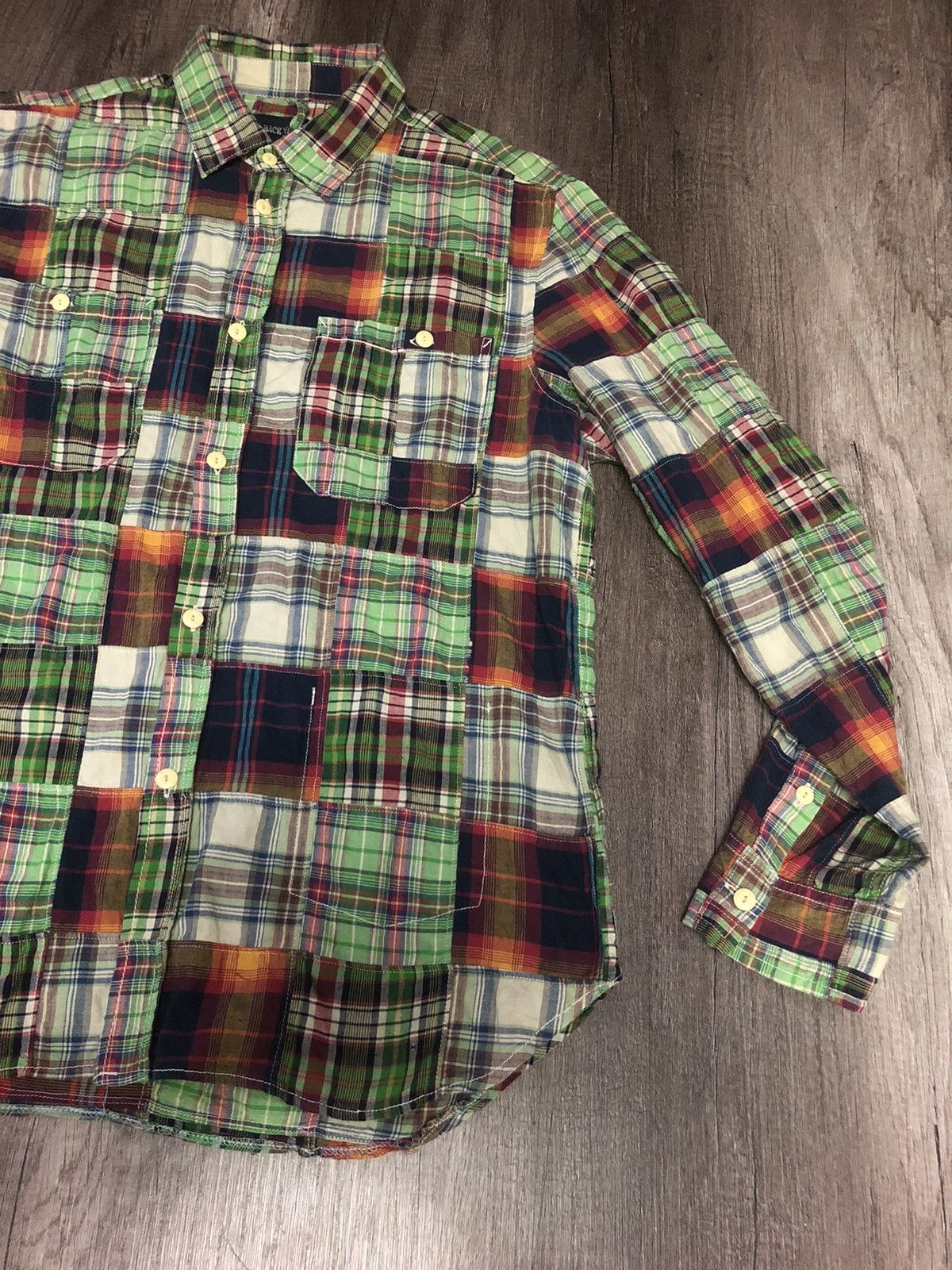 Flannel × Vintage VINTAGE BACK NUMBER PATCHWORK FLANNEL LONG SLEEVE SHIRT Size US XL / EU 56 / 4 - 2 Thumbnail
