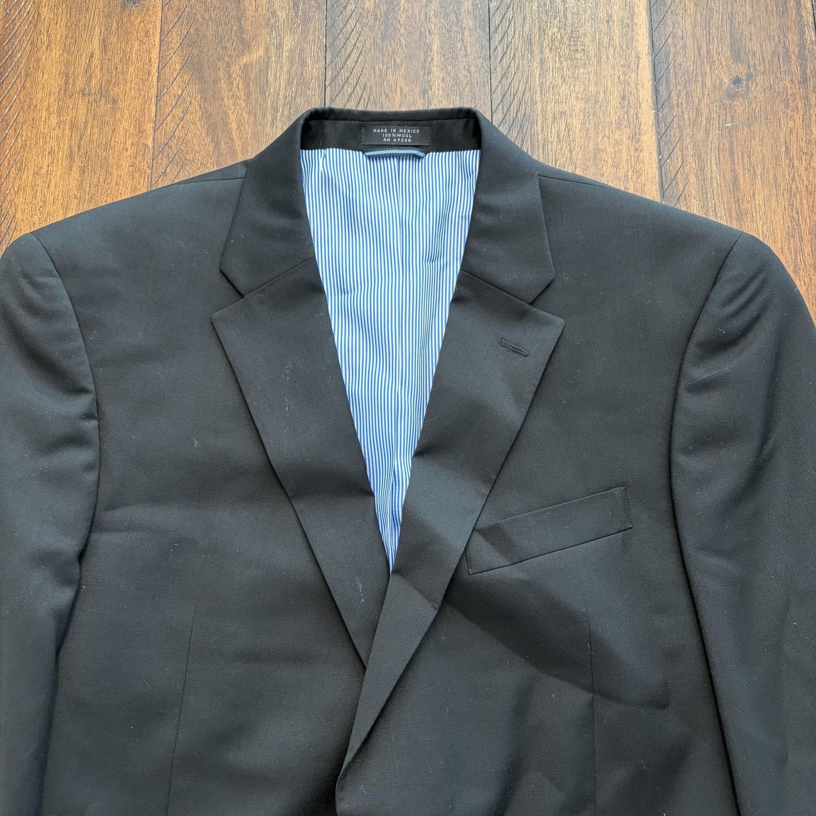 Tommy Hilfiger Tommy Hilfiger Blazer Mens 42S Black Wool Suit Jacket Size 42S - 3 Thumbnail