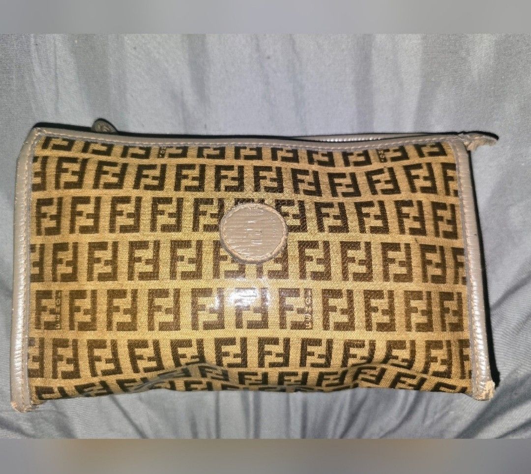 Fendi 1980s Vintage Fendi Brown and Tan Monogram Clutch Size ONE SIZE - 8 Thumbnail