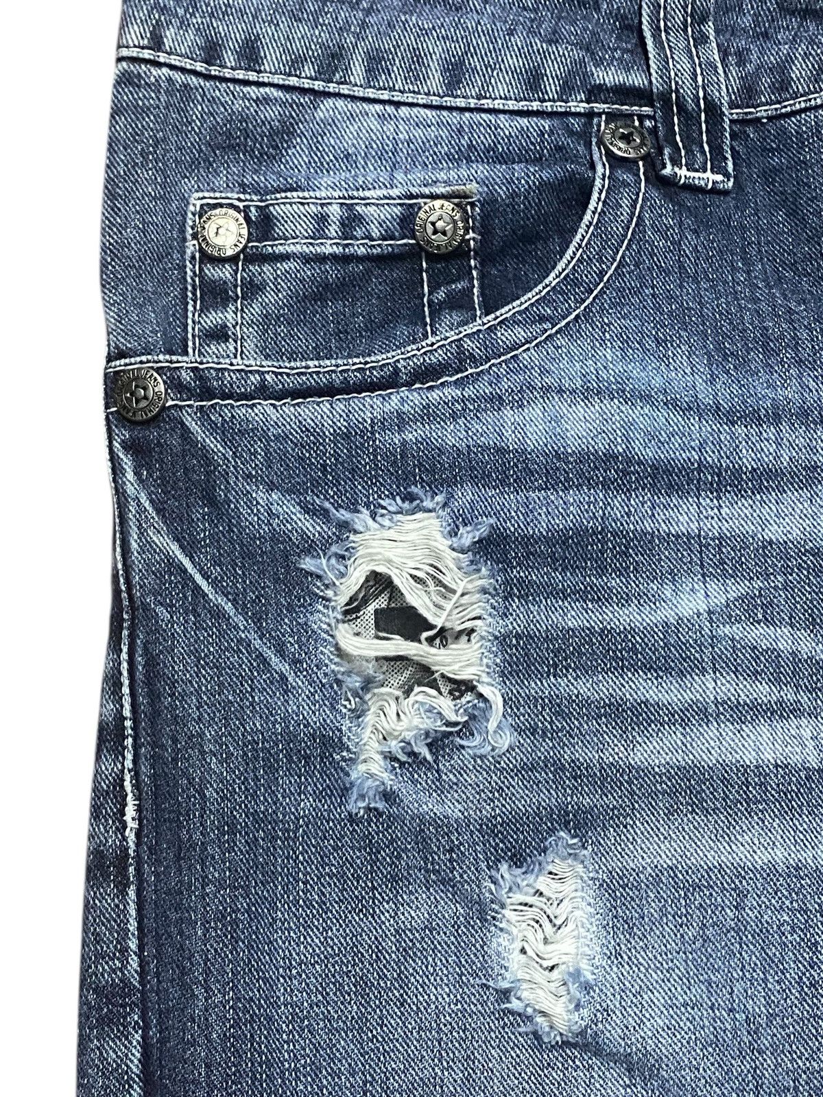 Japanese Brand Vintage Japanese Brand Star Original Distressed Slim Jeans Size US 32 / EU 48 - 7 Thumbnail