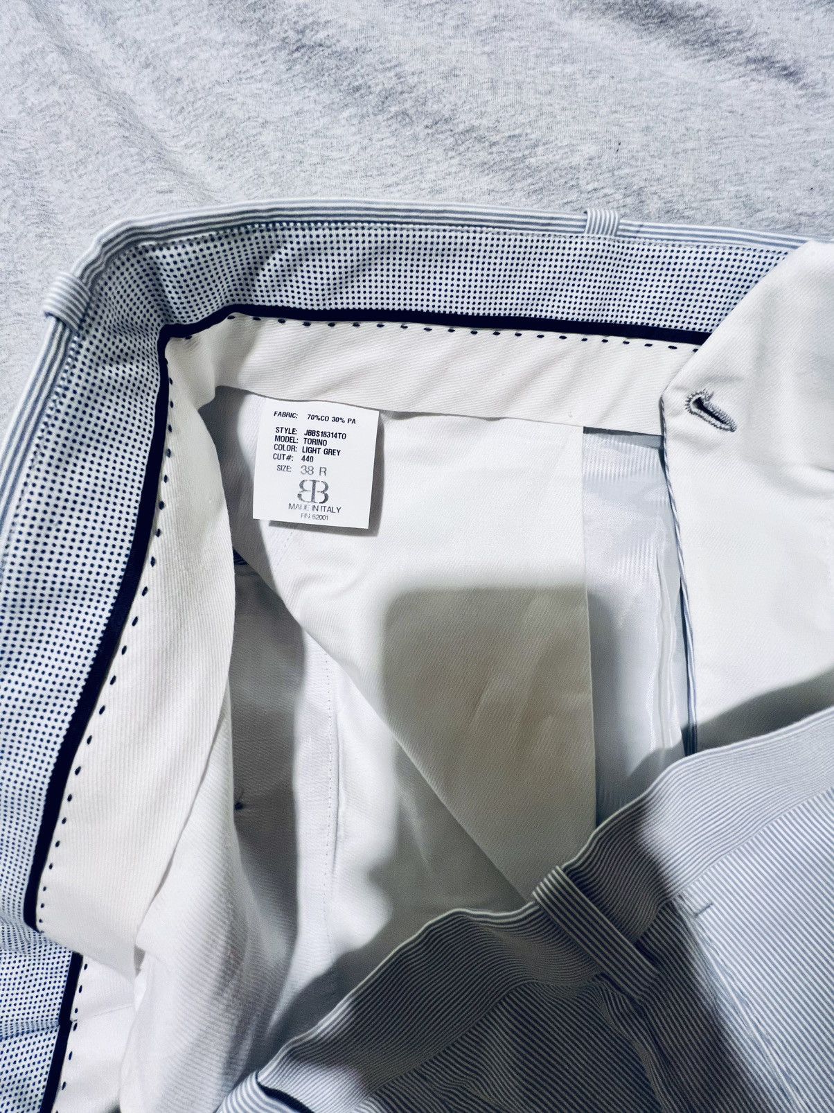 JB Classics JB Britches Trousers – White/Grey Pinstripes (Toronto Fit) Size US 32 / EU 48 - 3 Thumbnail