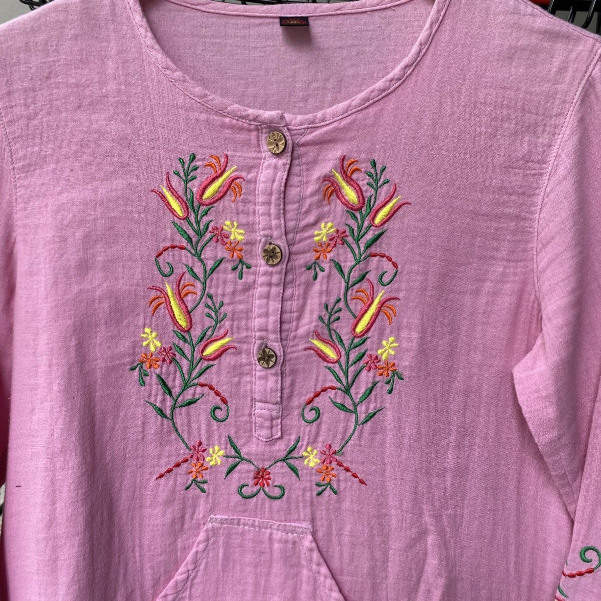 Hysteric Glamour HYSTERIC GLAMOUR Light Pink Floral Embroidered Tunic Size M / US 6-8 / IT 42-44 - 5 Thumbnail