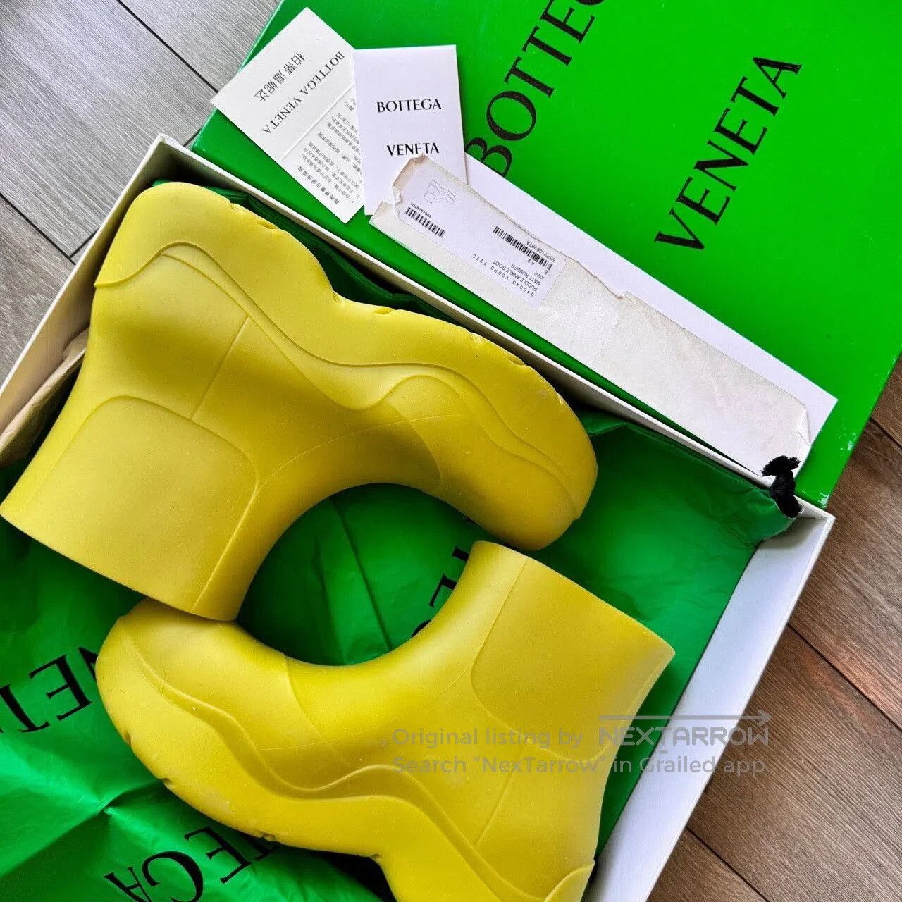 Bottega Veneta Bottega Veneta Classic Yellow Green Rain Boots. Size US 9 / EU 42 - 3 Thumbnail
