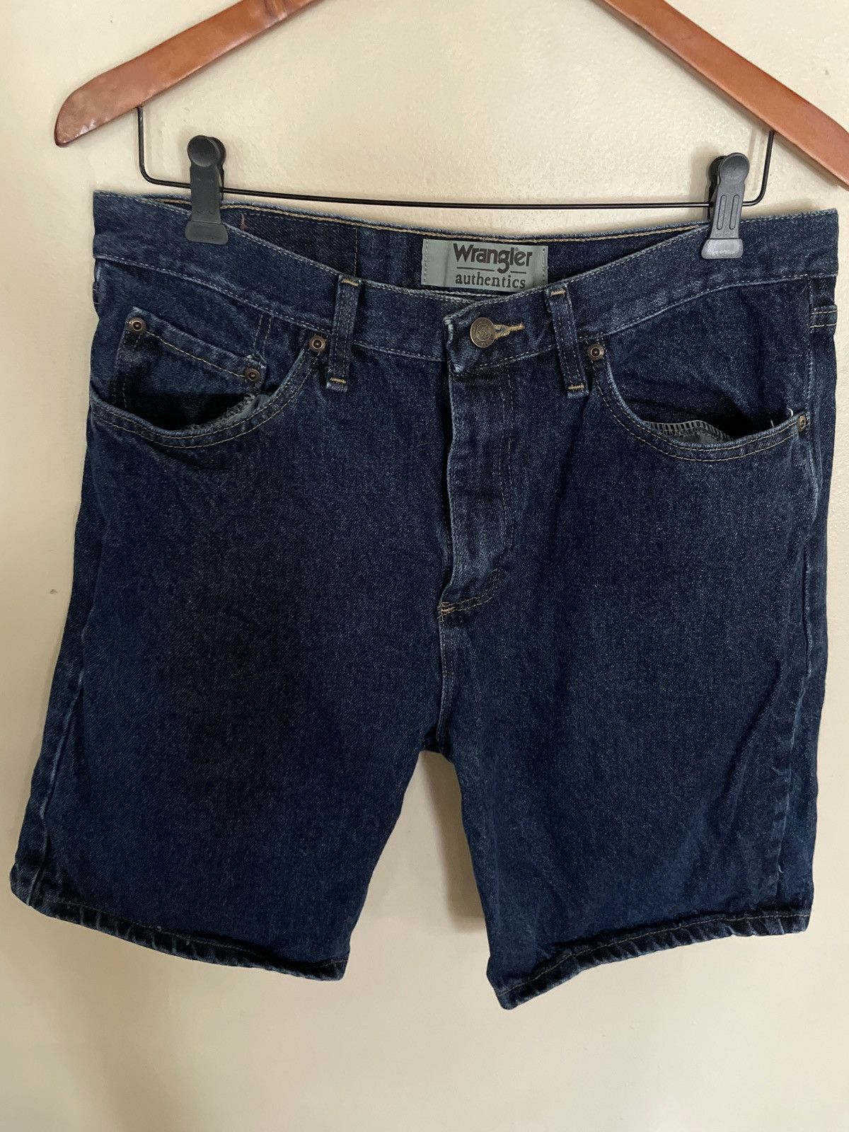 Designer × Wrangler Wrangler Medium Blue Denim Jean Shorts JORTS relaxed fit 33 Size US 33 - 1 Thumbnail