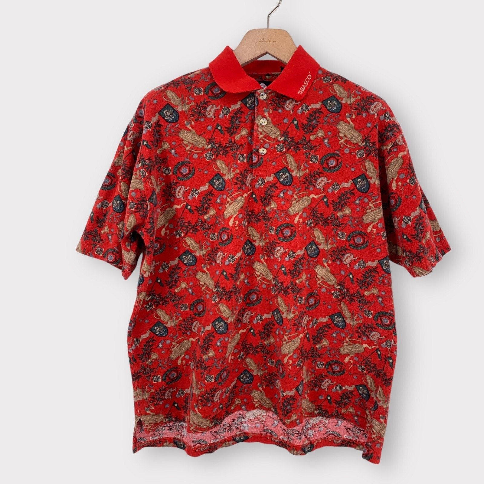 Tabasco Vintage Tabasco Golf Polo Shirt Red All Over Print XL Size US XL / EU 56 / 4 - 1 Thumbnail
