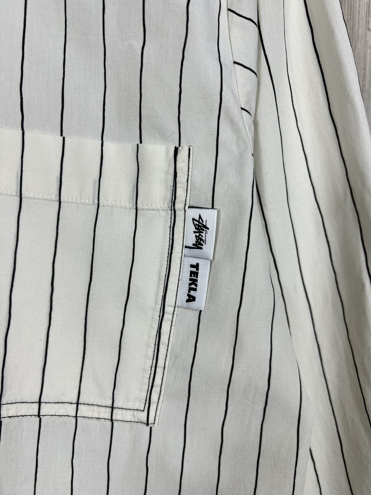 Stussy × Tekla Stussy x Tekla striped pajama button up pocket organic shirt Size US L / EU 52-54 / 3 - 6 Thumbnail