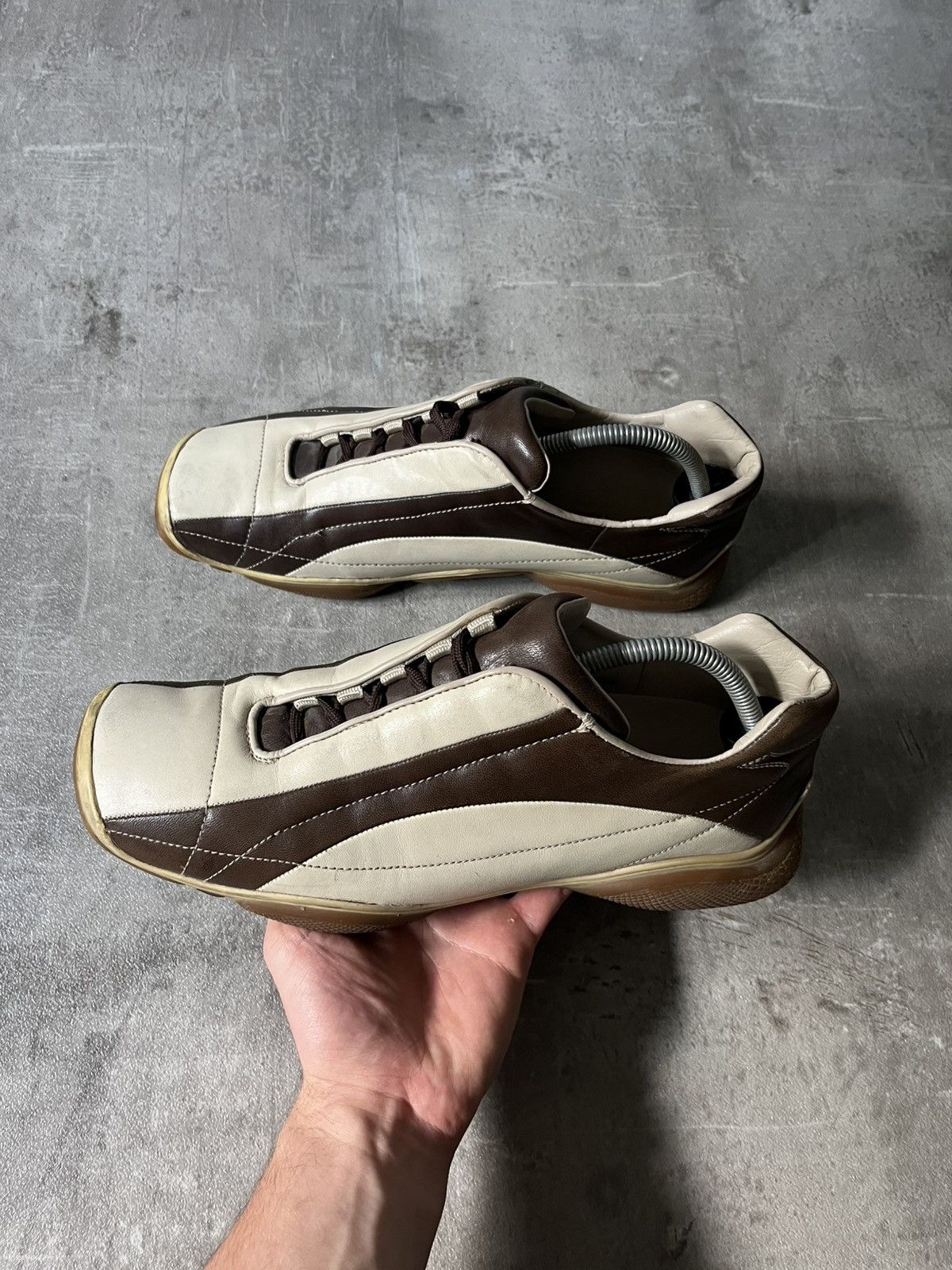 靴 prada sports 2001 archive leather shoes Prada Prada Sport 2001 leather shoes vintage beige brown | Grailed