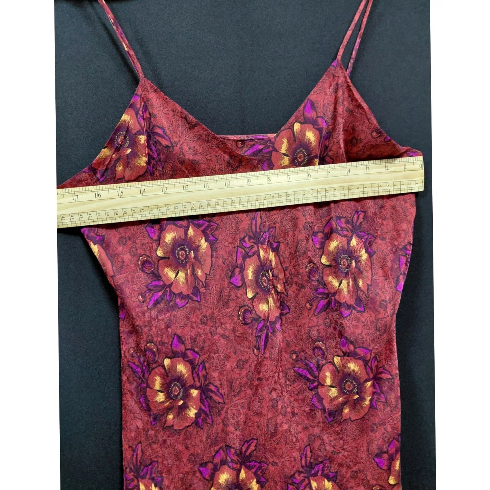 Vintage Delicates Top Womens XL Red Silk Floral Camisole Sleeveless Neck Women Size Size XL / US 12-14 / IT 48-50 - 6 Thumbnail