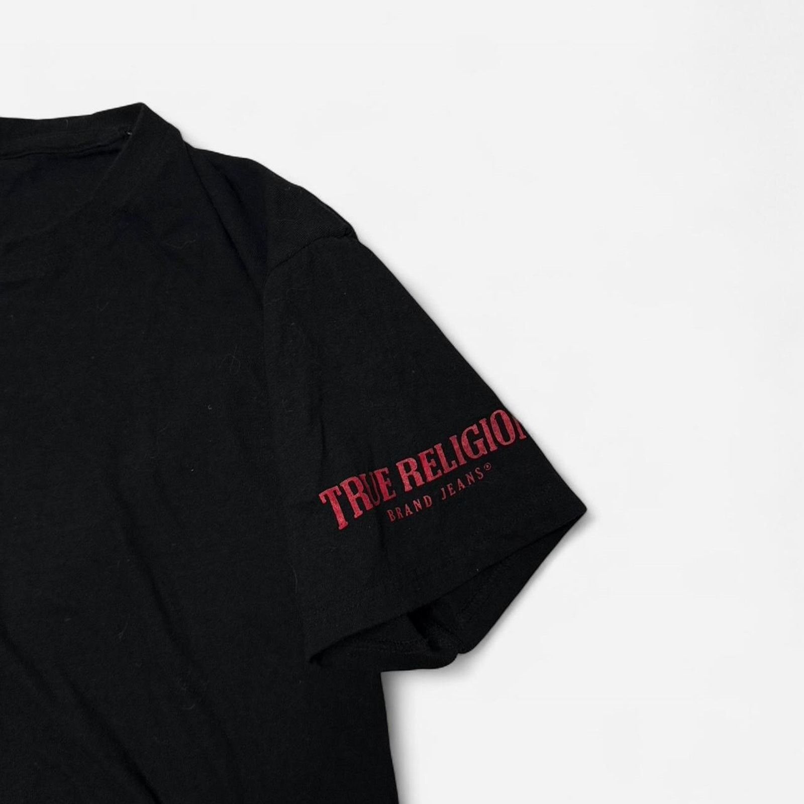 True Religion True Religion Black Tee Men XL Red Logo Sleeve Cotton Casual Size US XL / EU 56 / 4 - 3 Thumbnail