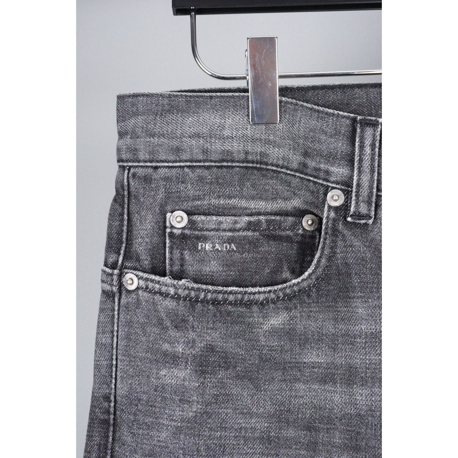 Prada Prada 2009 vintage washed grey riri zip logo jeans pants Size US 33 - 7 Thumbnail