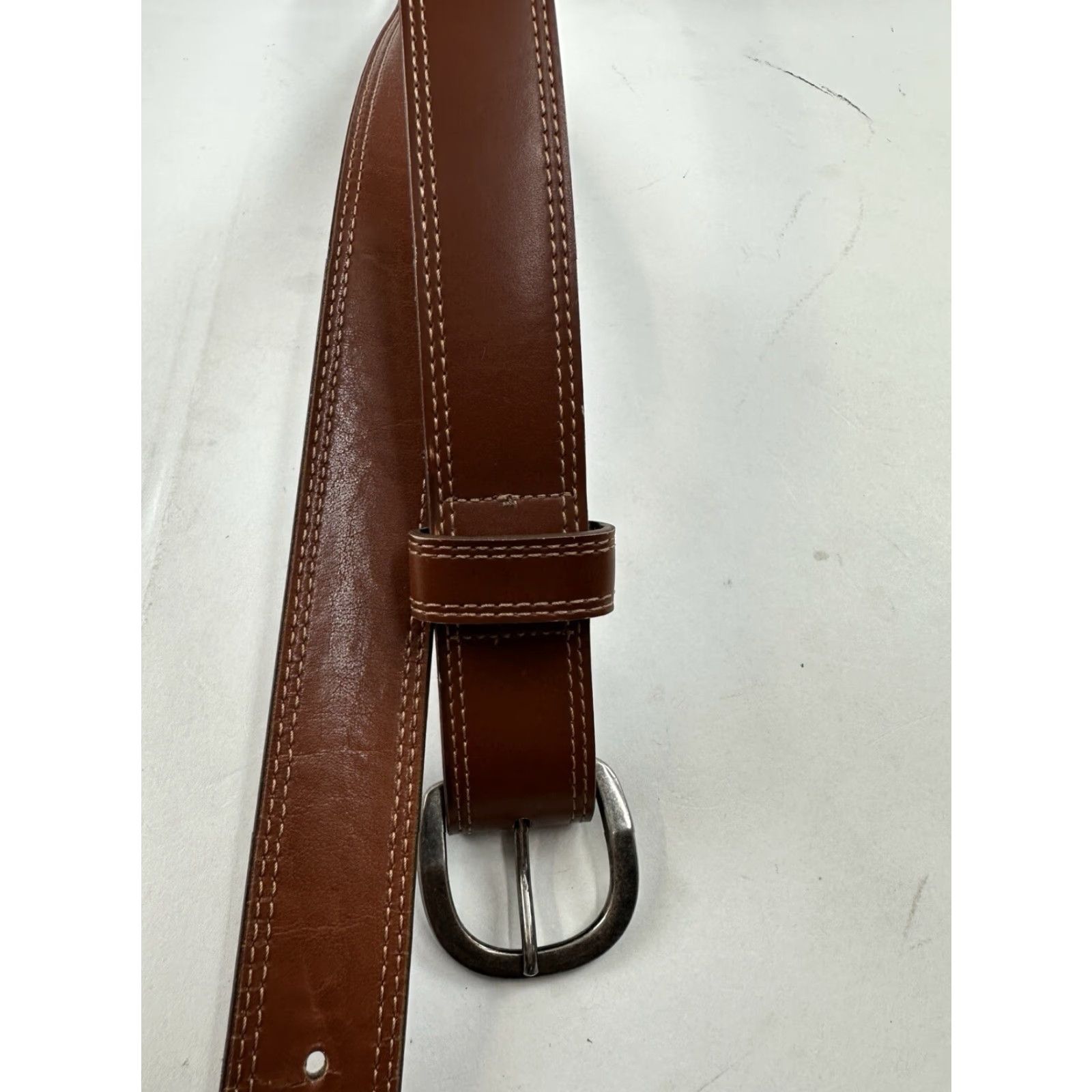 Haband Haband Belt Brown Genuine Bonded Leather 44 Mens Leather Belt Casual Dress USA Work Belt Regular Brown 44 Mens Size 44 - 2 Thumbnail