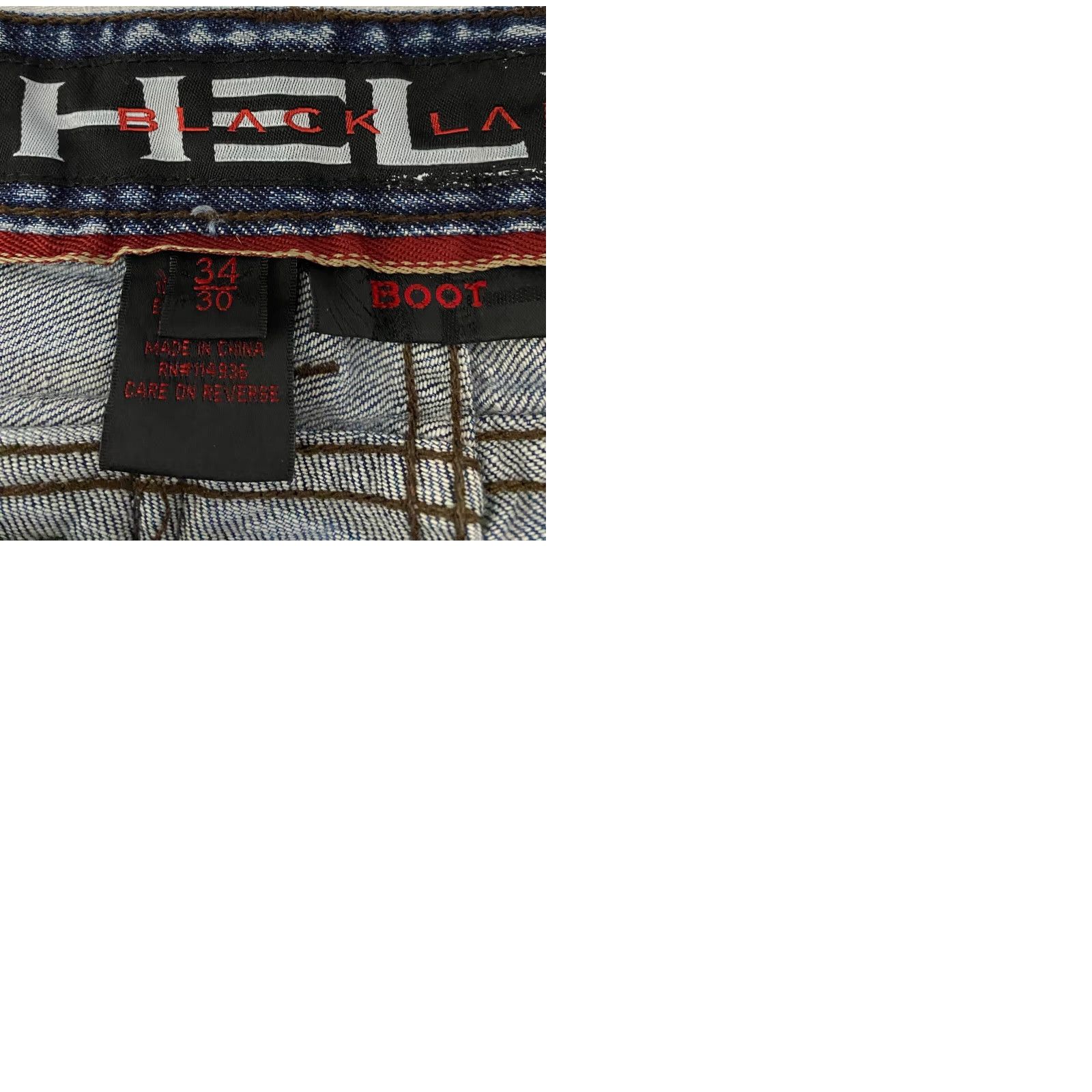 Vintage Helix Black Label Jeans Men Size 34 Reg Bootcut 5-Pocket Denim 100% Cotton Blue Y2K 90s Embroidered Pattern: Solid Size US 34 / EU 50 - 9 Thumbnail