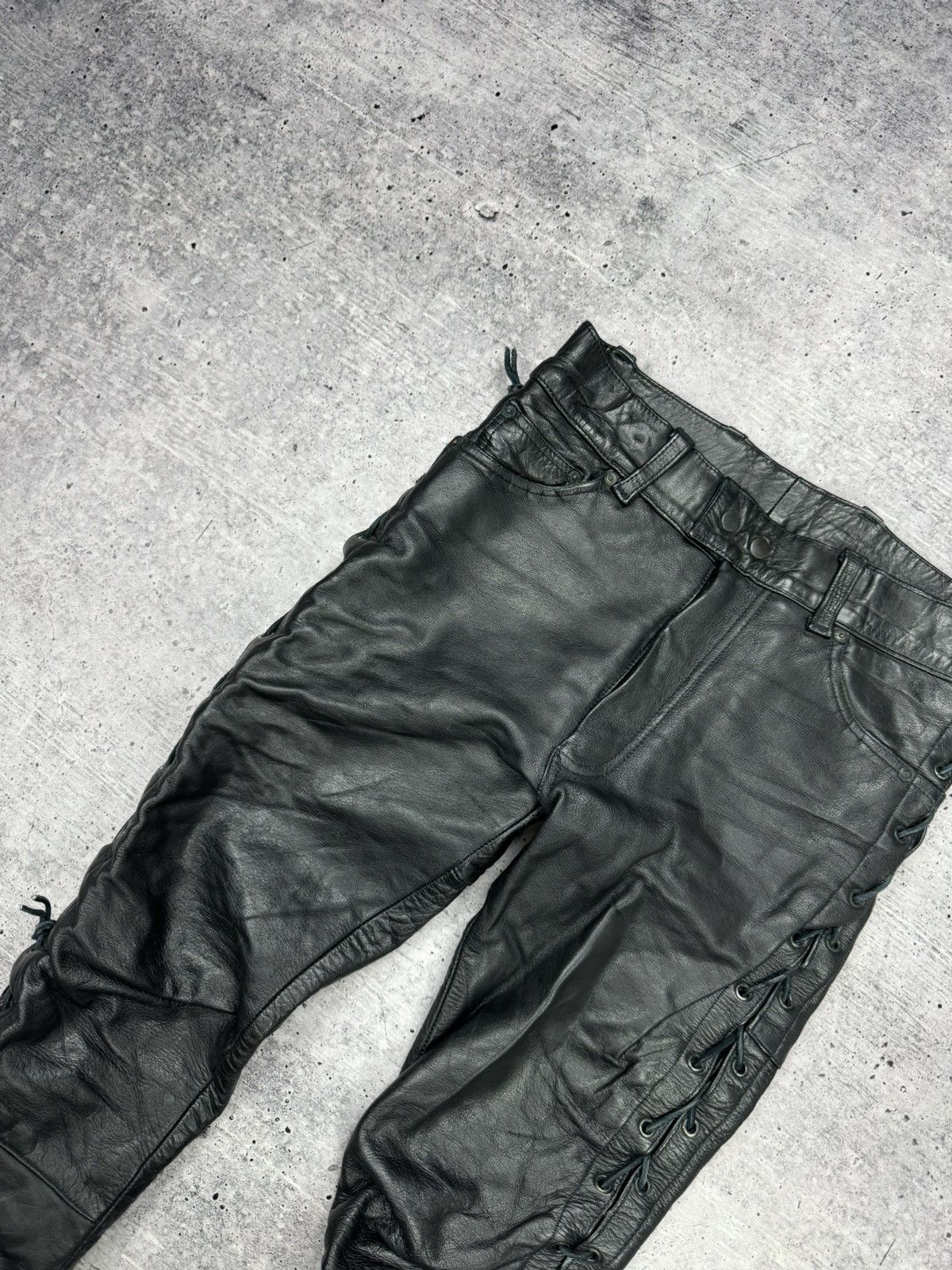 Genuine Leather × Vintage Vintage 90’s Y2K Style Casual Cowboy Genuine Leather Pants Size US 30 / EU 46 - 6 Thumbnail