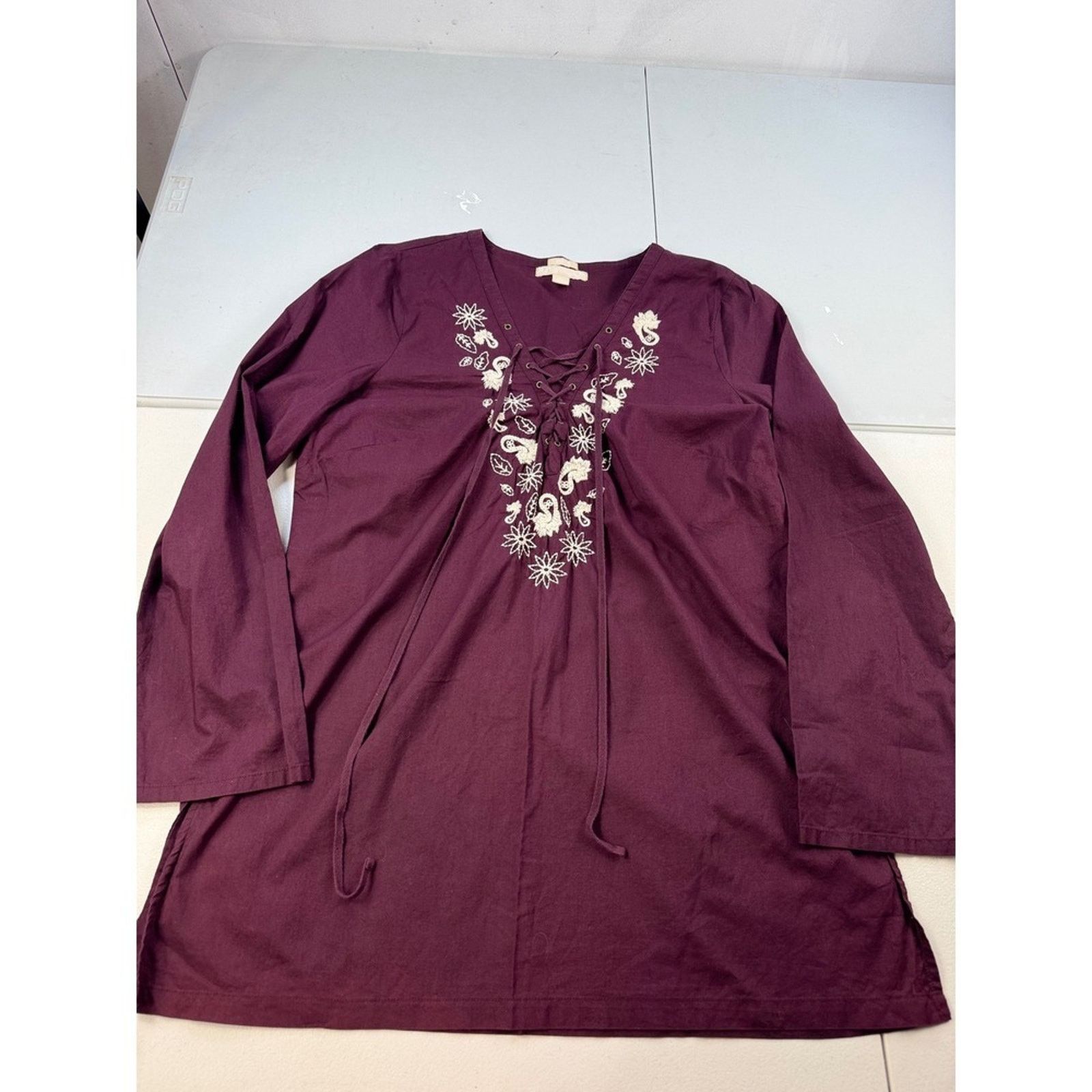Old Navy Old Navy Embroidered Long Sleeve Lace Up Tunic Top Women'XL Size XL / US 12-14 / IT 48-50 - 2 Thumbnail