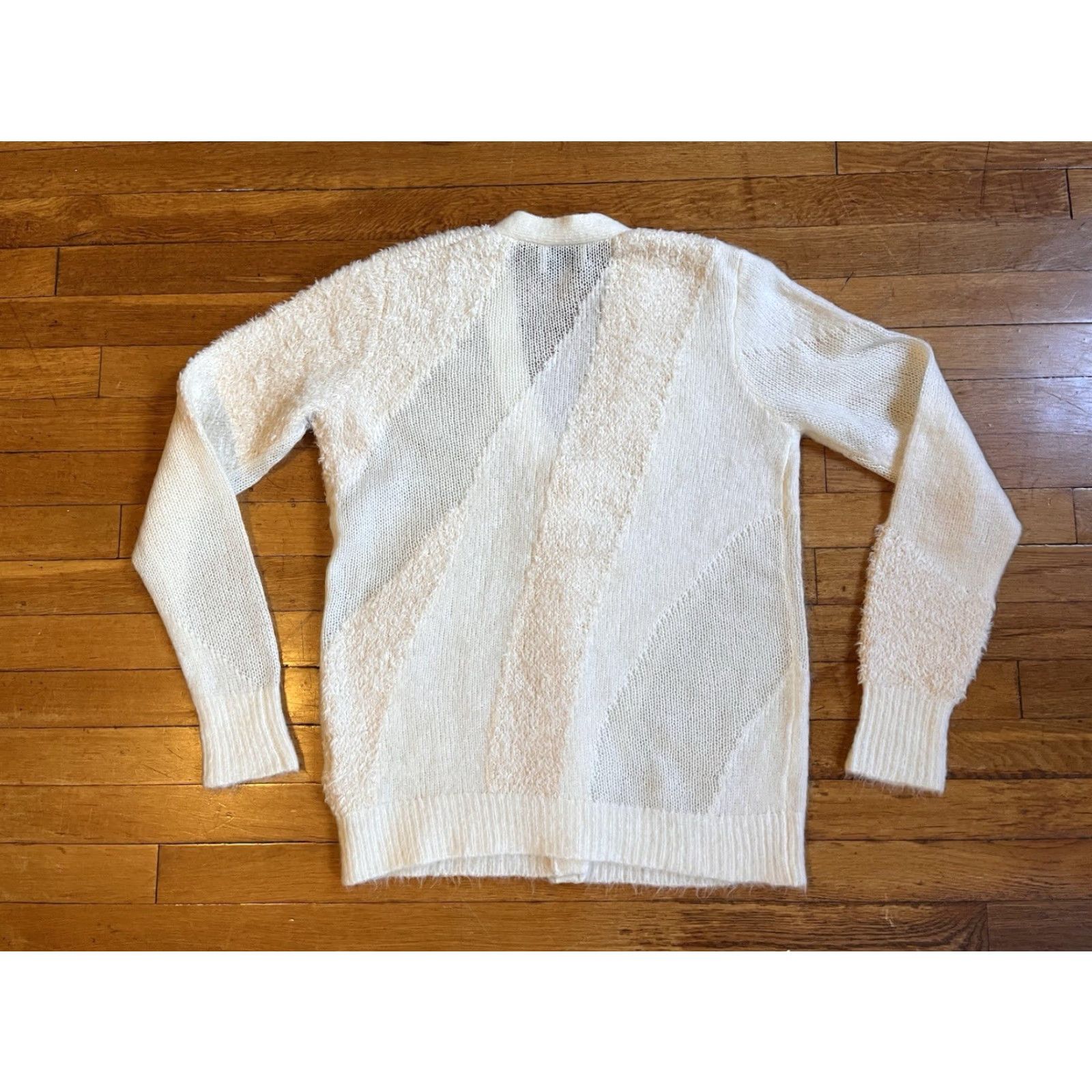 3.1 Phillip Lim 3.1 Phillip Lim Textured Cardigan Sweater Women’s Small S White Mohair Blend Cardigan Size S / US 4 / IT 40 - 7 Thumbnail