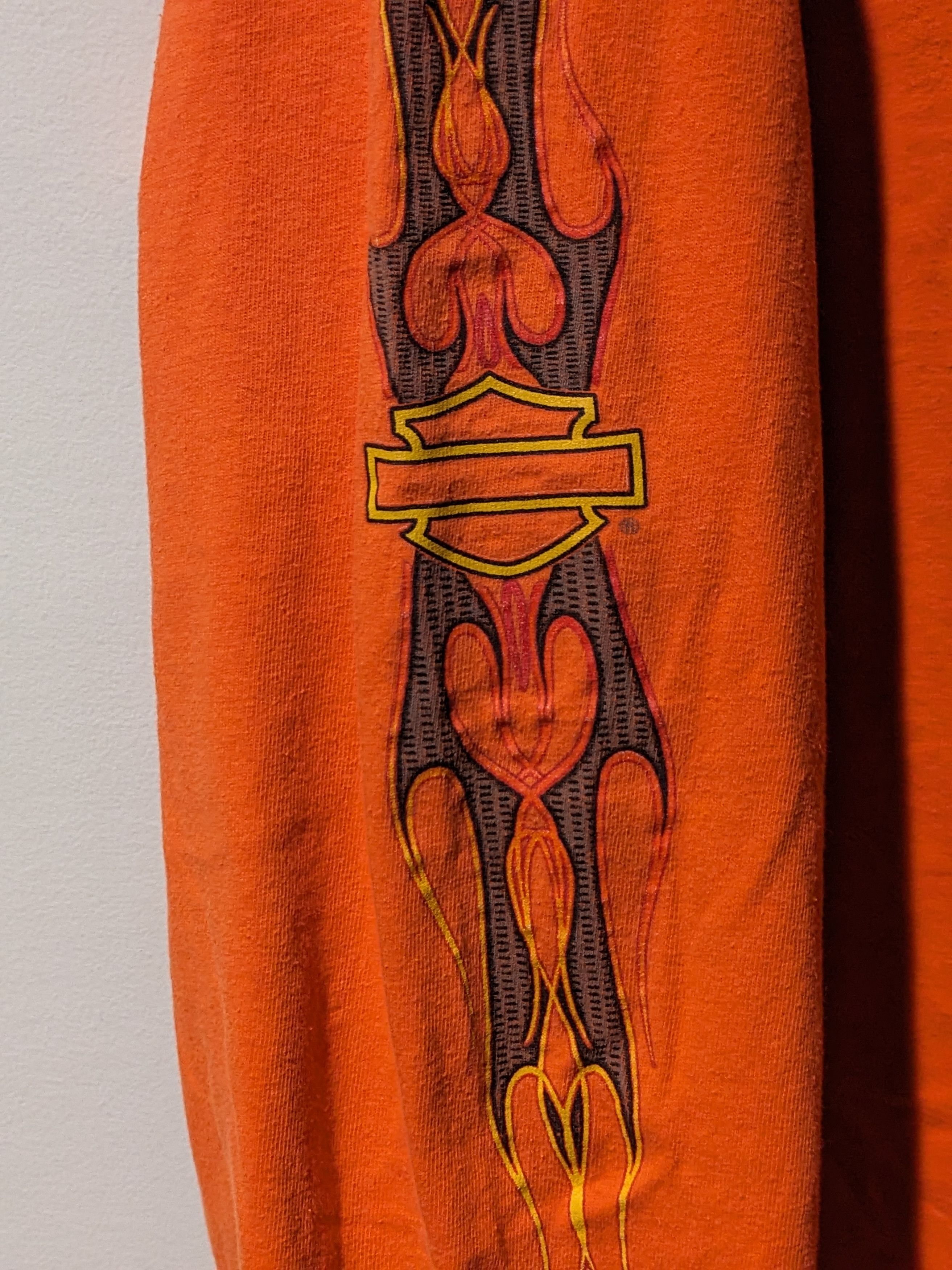 Harley Davidson × Vintage Vintage 2003 Harley Davidson Flames Long Sleeve T-Shirt Size US XL / EU 56 / 4 - 5 Thumbnail