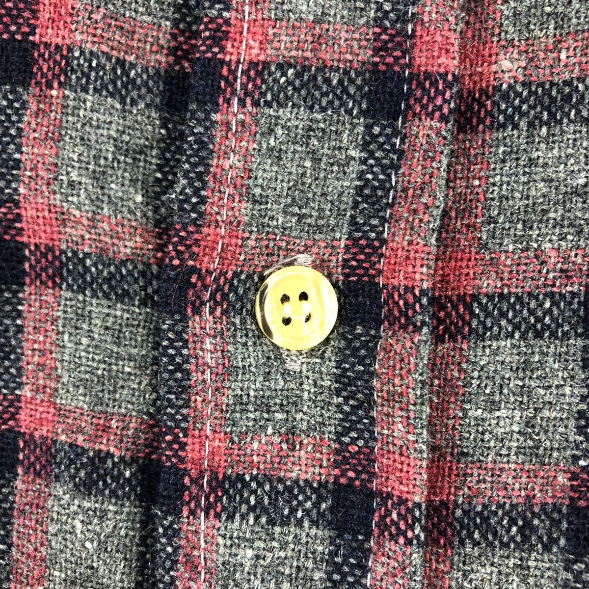 Flannel Vintage 80's Wool Flannel Checkered Double Pocket by Bazz Size US S / EU 44-46 / 1 - 10 Thumbnail