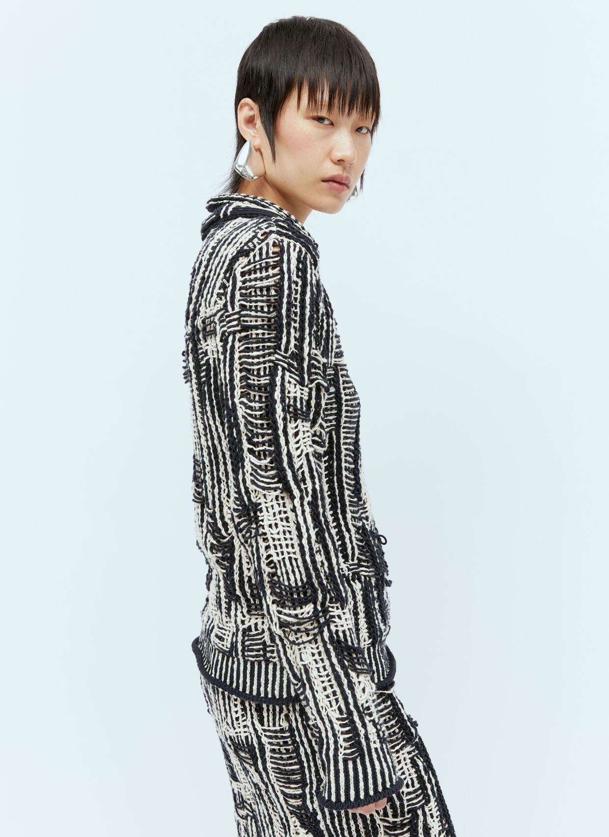 Bottega Veneta o1s1rm1125 Intrecciato Cotton Sweater in Multicolor Size S / US 4 / IT 40 - 3 Thumbnail
