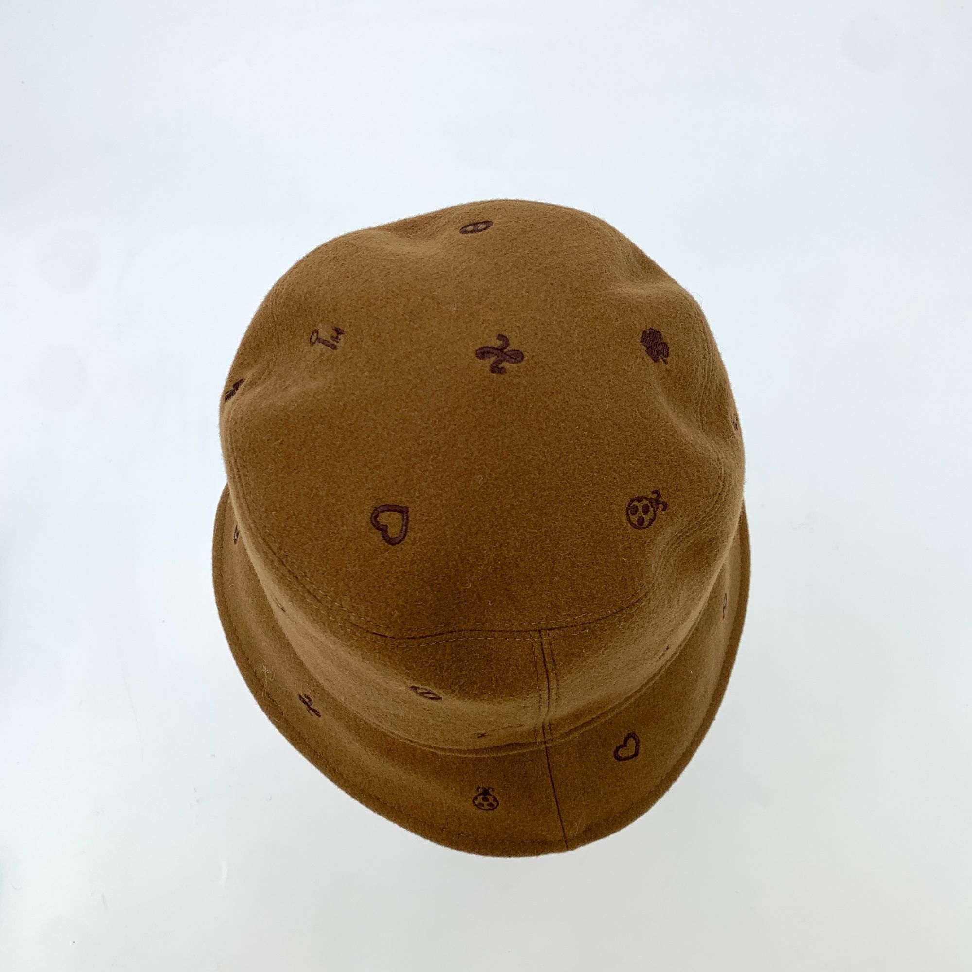 Hermes Hermès Brown Cashmere Embroidered Fisherman Hat W/ Silk Lini Size ONE SIZE - 6 Thumbnail