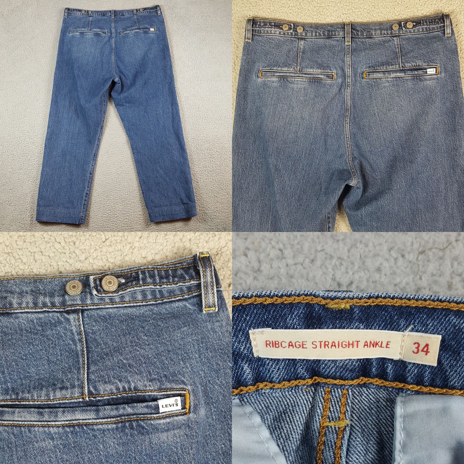 Levi's Levi's Ribcage Jeans Straight Ankle 34x31 Denim Blue 5-Pocket Vintage Unisex Adults Mens Womens Size US 34 / EU 50 - 8 Thumbnail