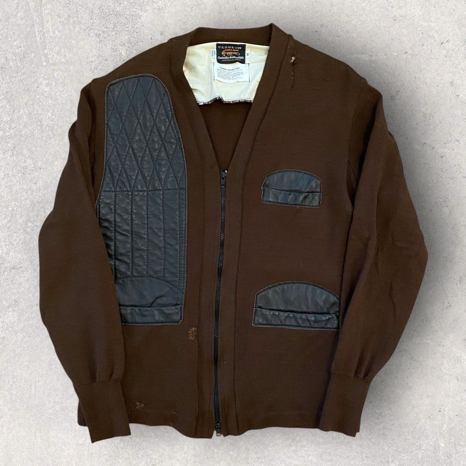 Skookum × Vintage Vintage Skookum Hunting Zip Cardigan Wool Leather Patches Size US M / EU 48-50 / 2 - 1 Thumbnail
