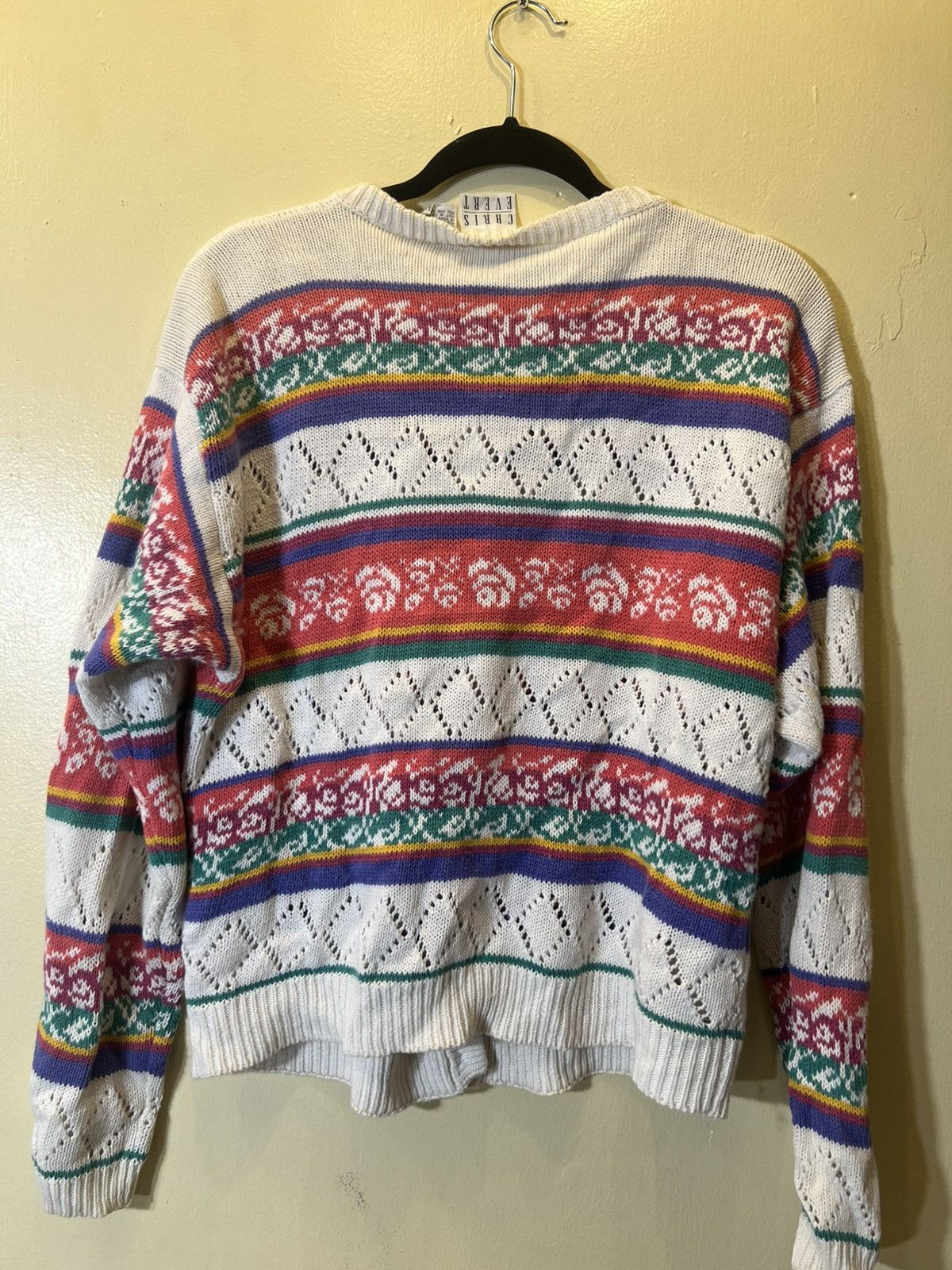 Vintage 80s Chris Everts Knit Cardigan Size L / US 10 / IT 46 - 5 Thumbnail