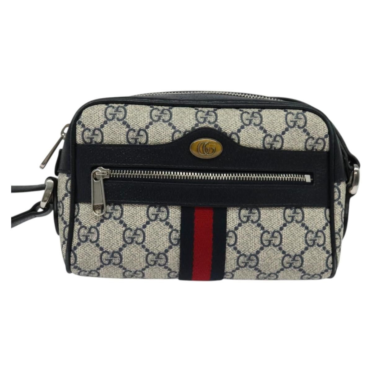 Gucci GUCCI GG Supreme Sherry Line Shoulder Bag Pvc Navy Red Size ONE SIZE - 2 Thumbnail
