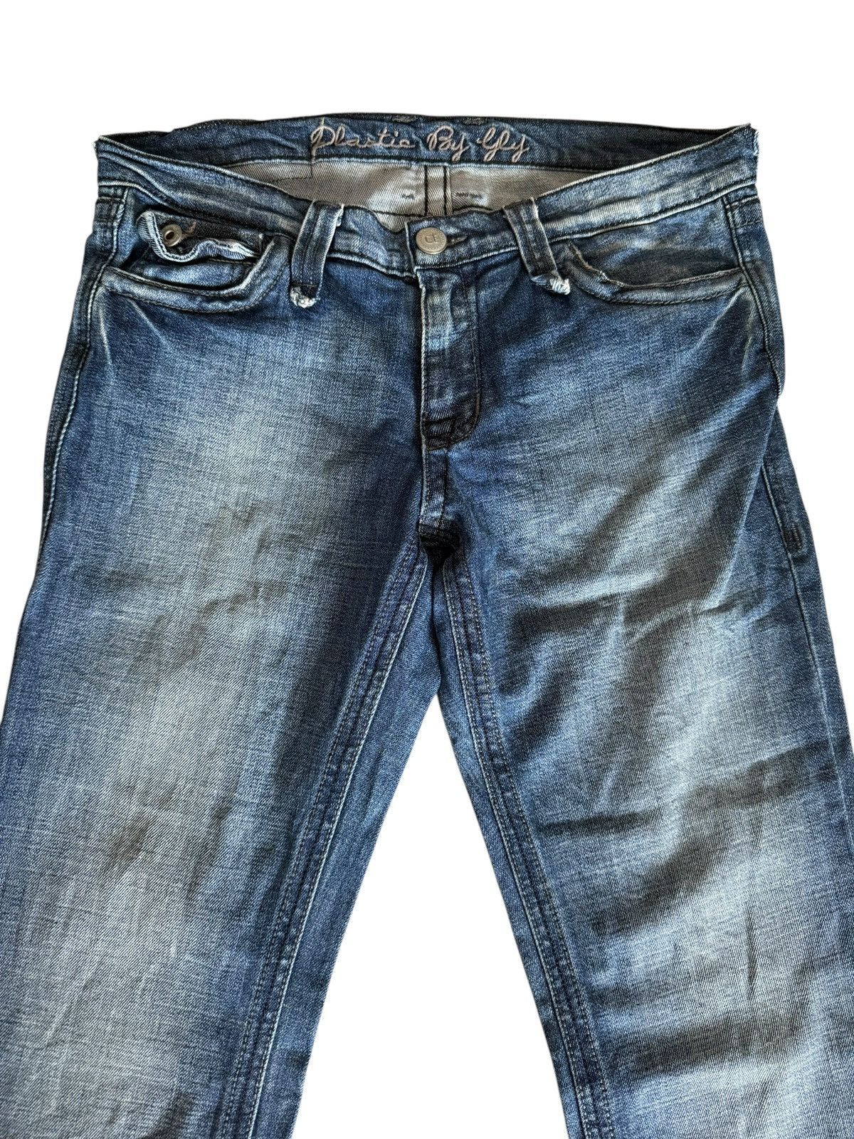 Tornado Mart Flared Jeans Plastic Boy Gly USA Made Nice Design Denim Size US 33 - 4 Thumbnail