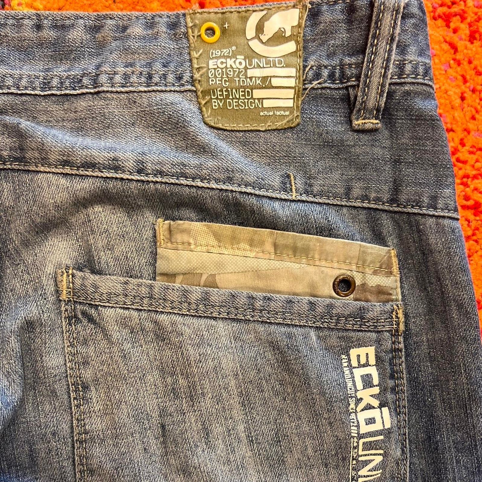 Ecko Unltd. Ecko Unlimited Y2K Slim Straight Utility Sz36 Washed Denim Size US 38 / EU 54 - 3 Thumbnail