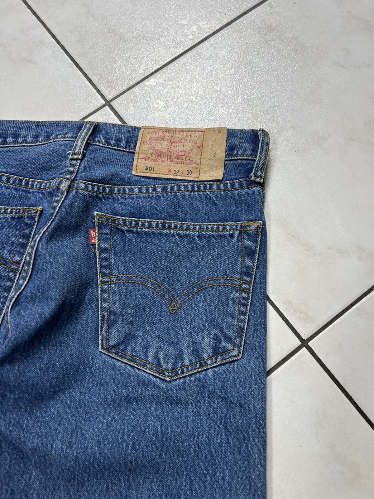 Levi's Vintage 90s Levi’s 501 hybrid leather denim tied strap pants Size US 32 / EU 48 - 15 Thumbnail