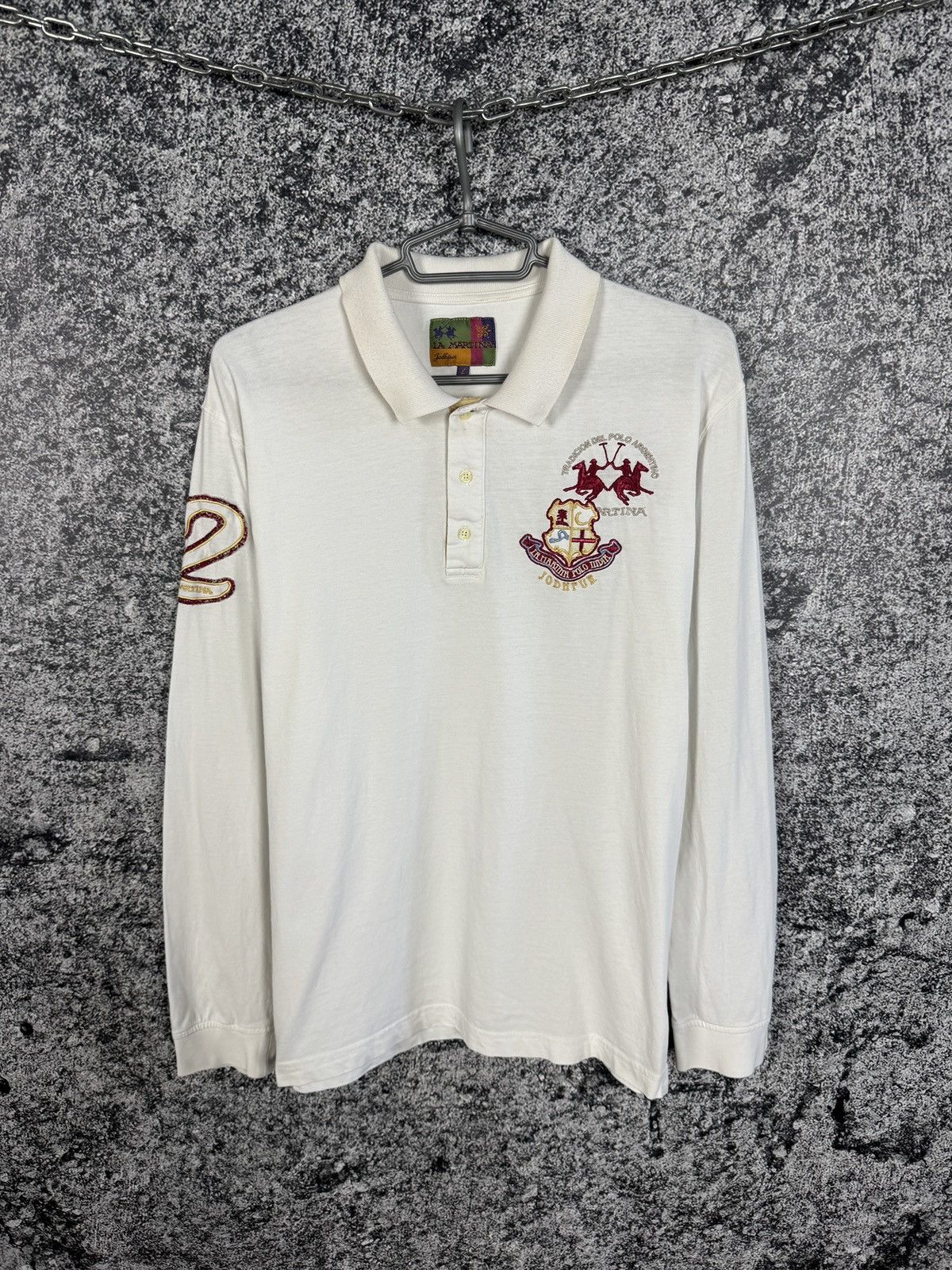 La Martina Vintage La Martina Long Sleeve Polo Shirt Crest Logo Size L Size US L / EU 52-54 / 3 - 1 Thumbnail