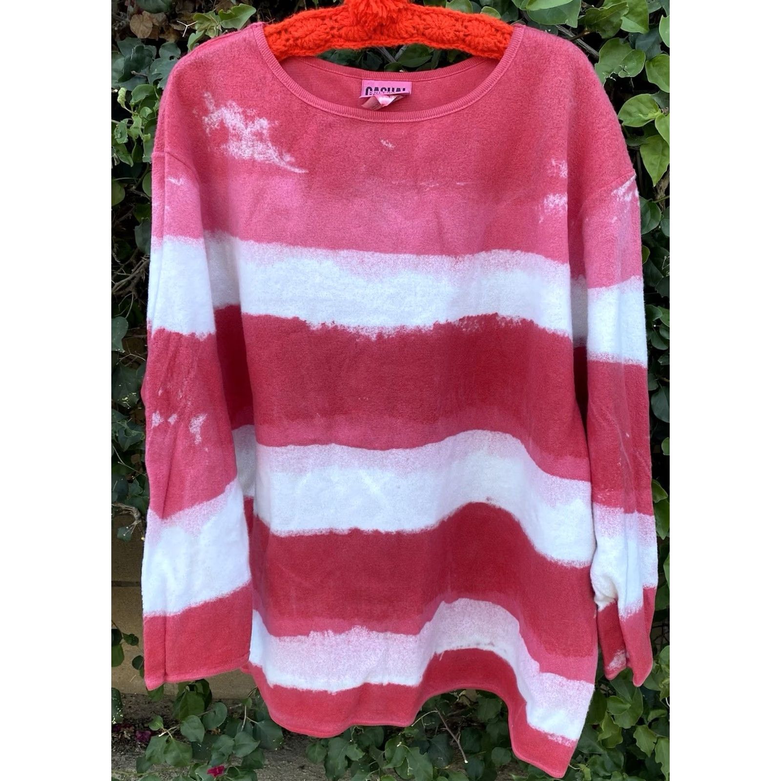Pinko VINTAGE Casual Knitwear By Dobie Pink Striped Boxy 1X T-Shirt Women Size XL / US 12-14 / IT 48-50 - 5 Thumbnail
