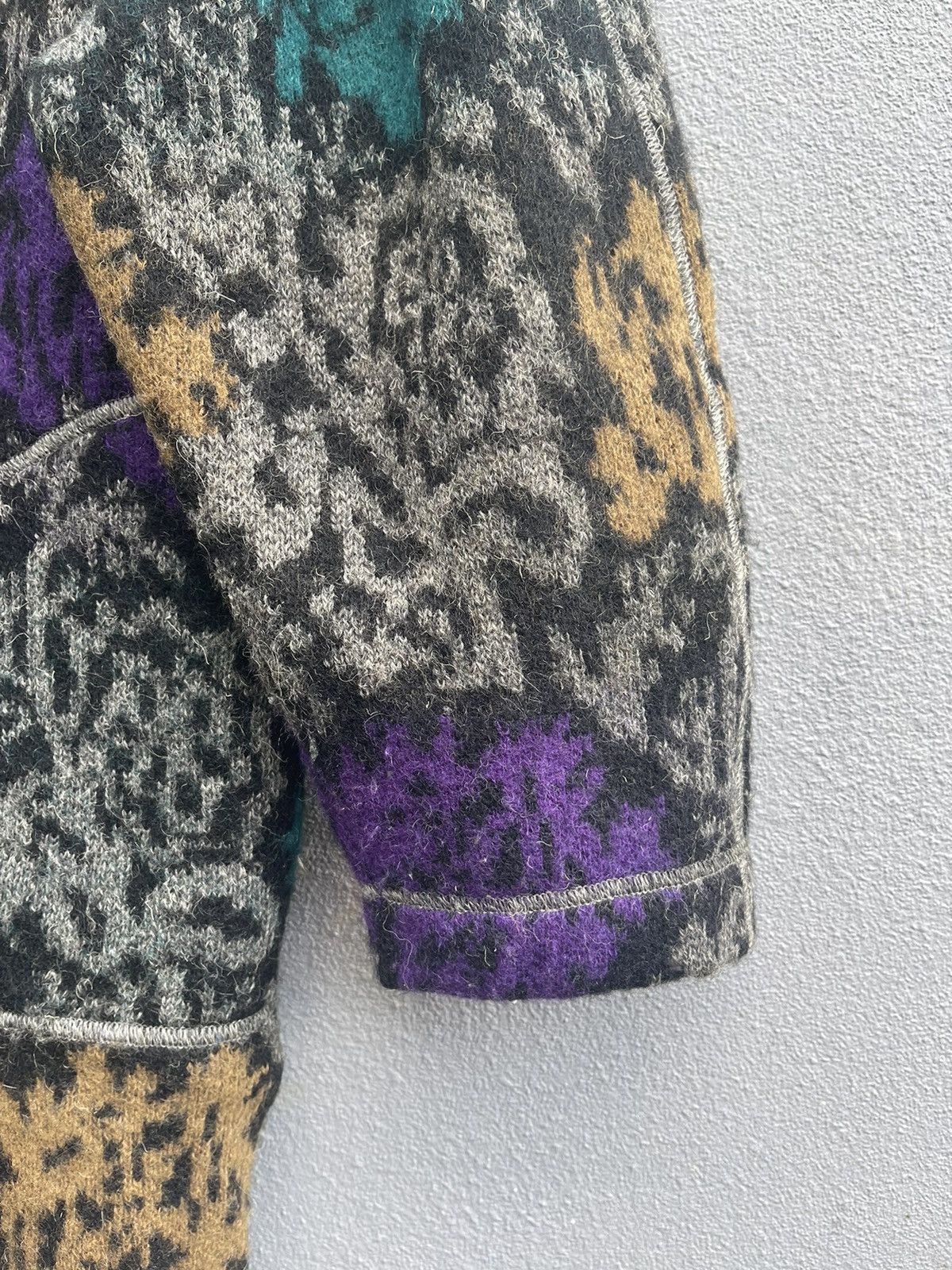 Designer Vintage Castleberry New York Wool Jacket Bold Floral Pattern Size L / US 10 / IT 46 - 9 Thumbnail