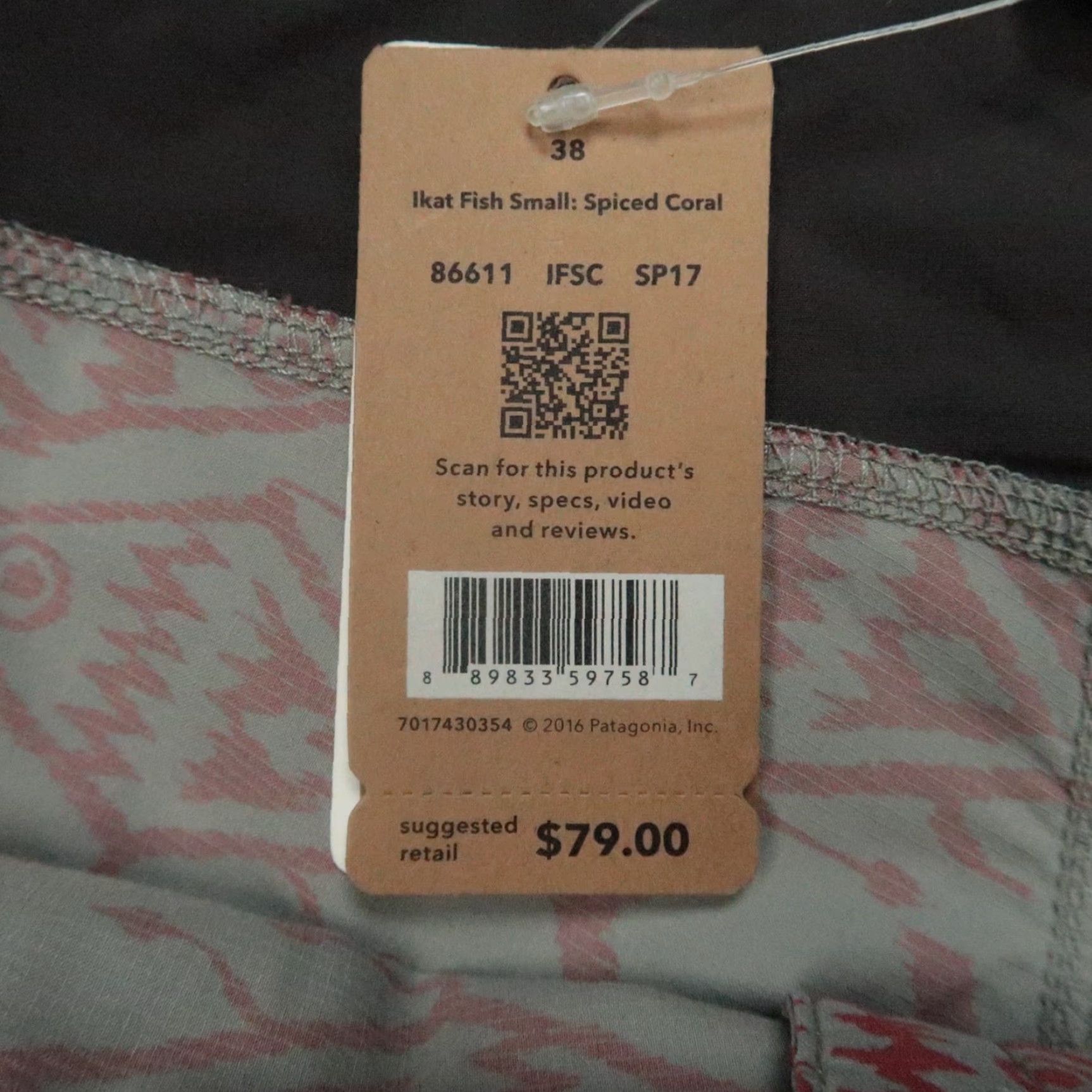 Patagonia Patagonia Board Shorts Men 38 Red Gray Stretch Planing Ikat Fish NWT Size US 38 / EU 54 - 5 Thumbnail