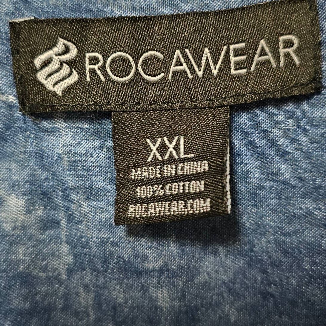 Rocawear Rocawear Denim Bleach Out Short Sleeve Cotton Shirt Size XXL Size US XXL / EU 58 / 5 - 3 Thumbnail