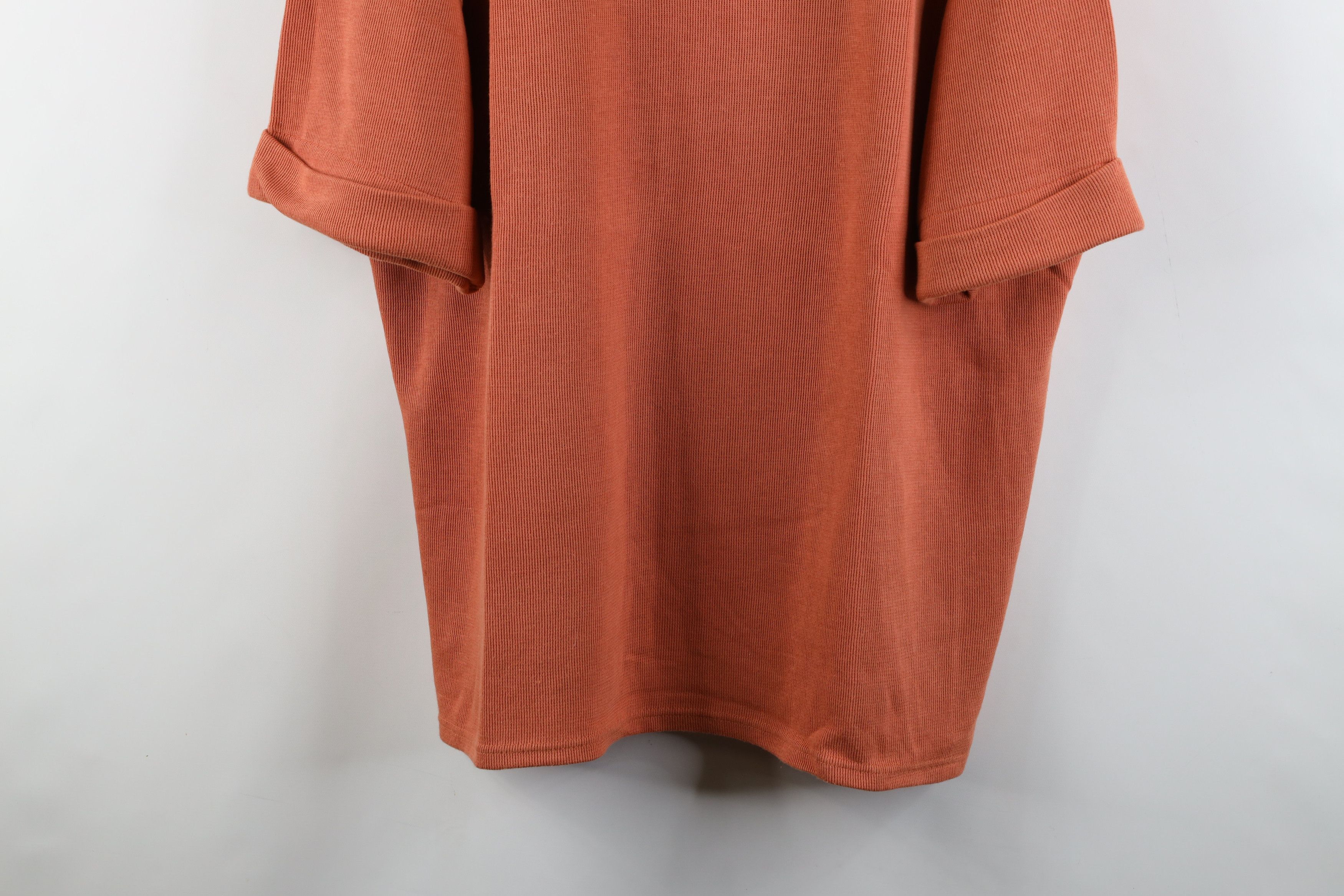 Express × Vintage Vintage 90s Express Thermal Ribbed Knit T-Shirt Pale Orange Size L / US 10 / IT 46 - 3 Thumbnail