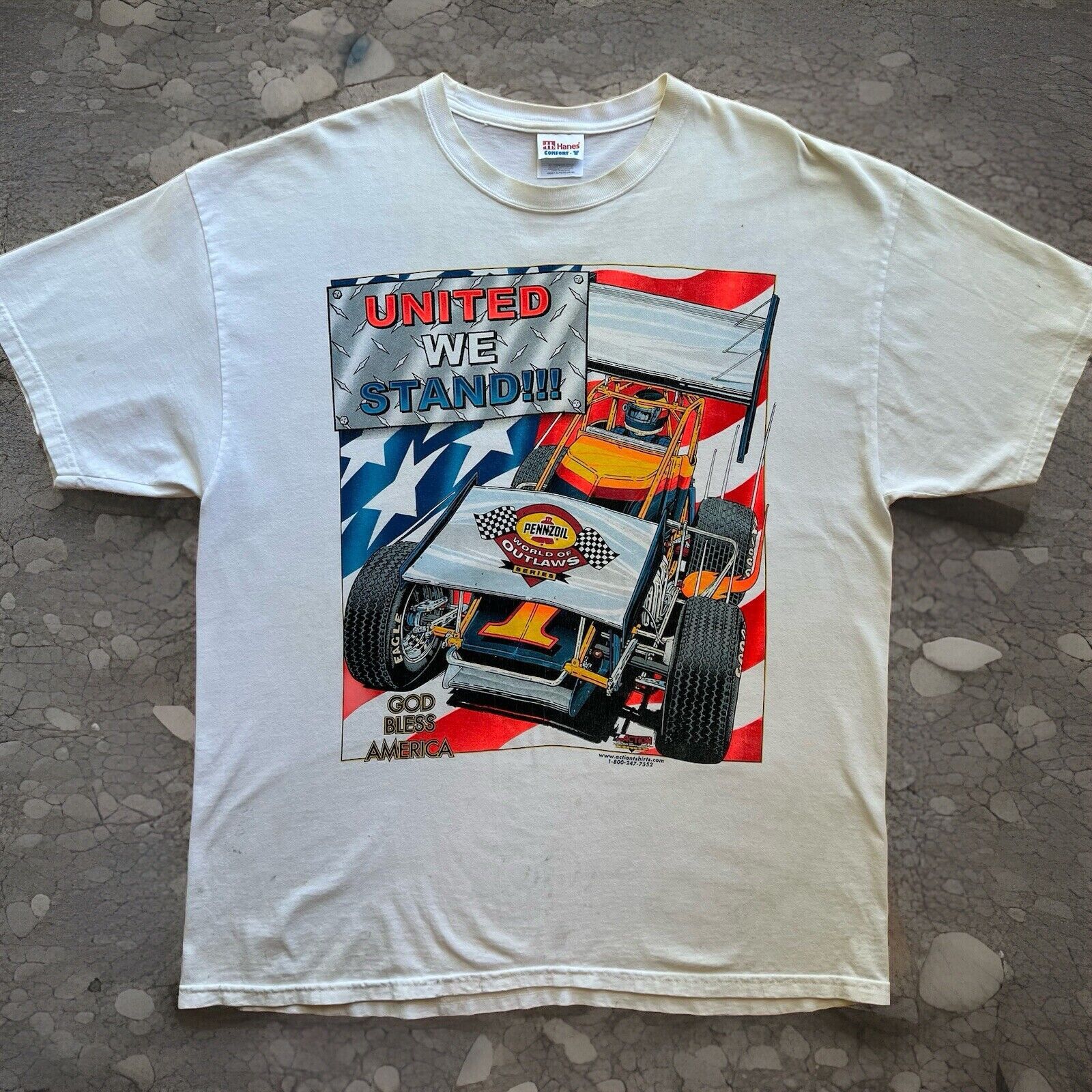 Vintage Vintage Outlaws Racing Shirt XL White 90s Pennzoil Eagle Size US XL / EU 56 / 4 - 1 Thumbnail
