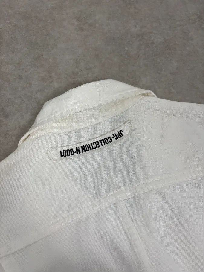 Jean Paul Gaultier 2000s Jean Paul Gaultier White Belted Denim Jacket Size M / US 6-8 / IT 42-44 - 9 Thumbnail