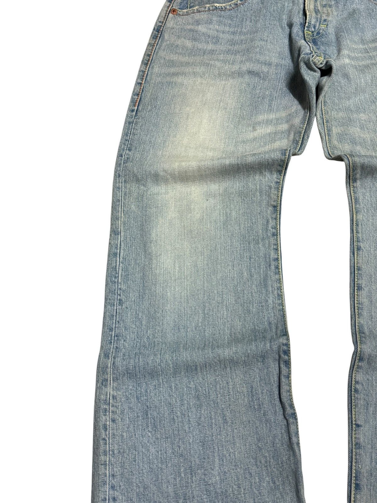 Japanese Brand COCOLULU Printed Washed Blue Yellow Stitching Daicock Denim Size US 34 / EU 50 - 7 Thumbnail