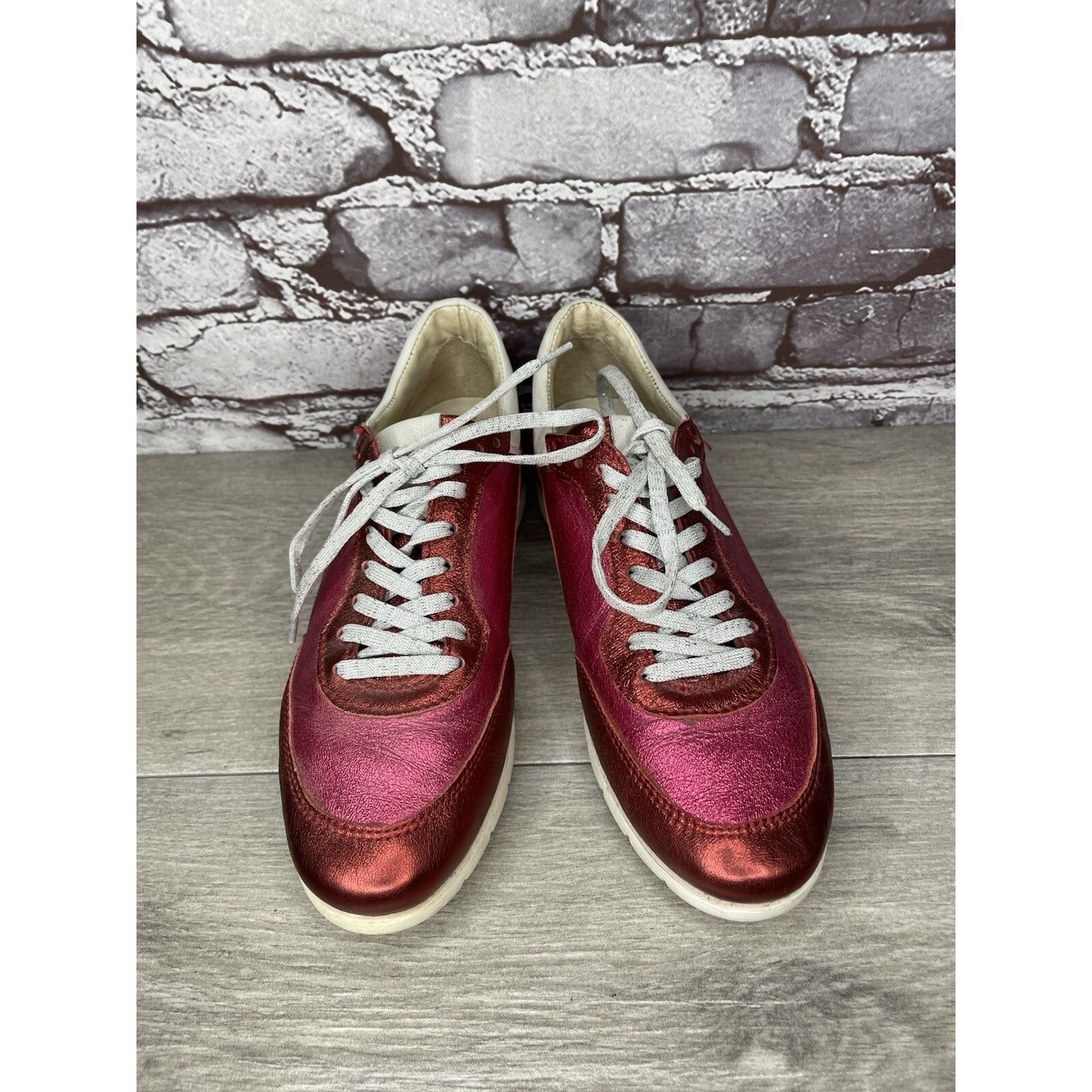 KJUS MJUS Pink Metallic Leather Comfort Casual Lace Up Sneakers W Size US 6.5 / IT 36.5 - 23 Thumbnail