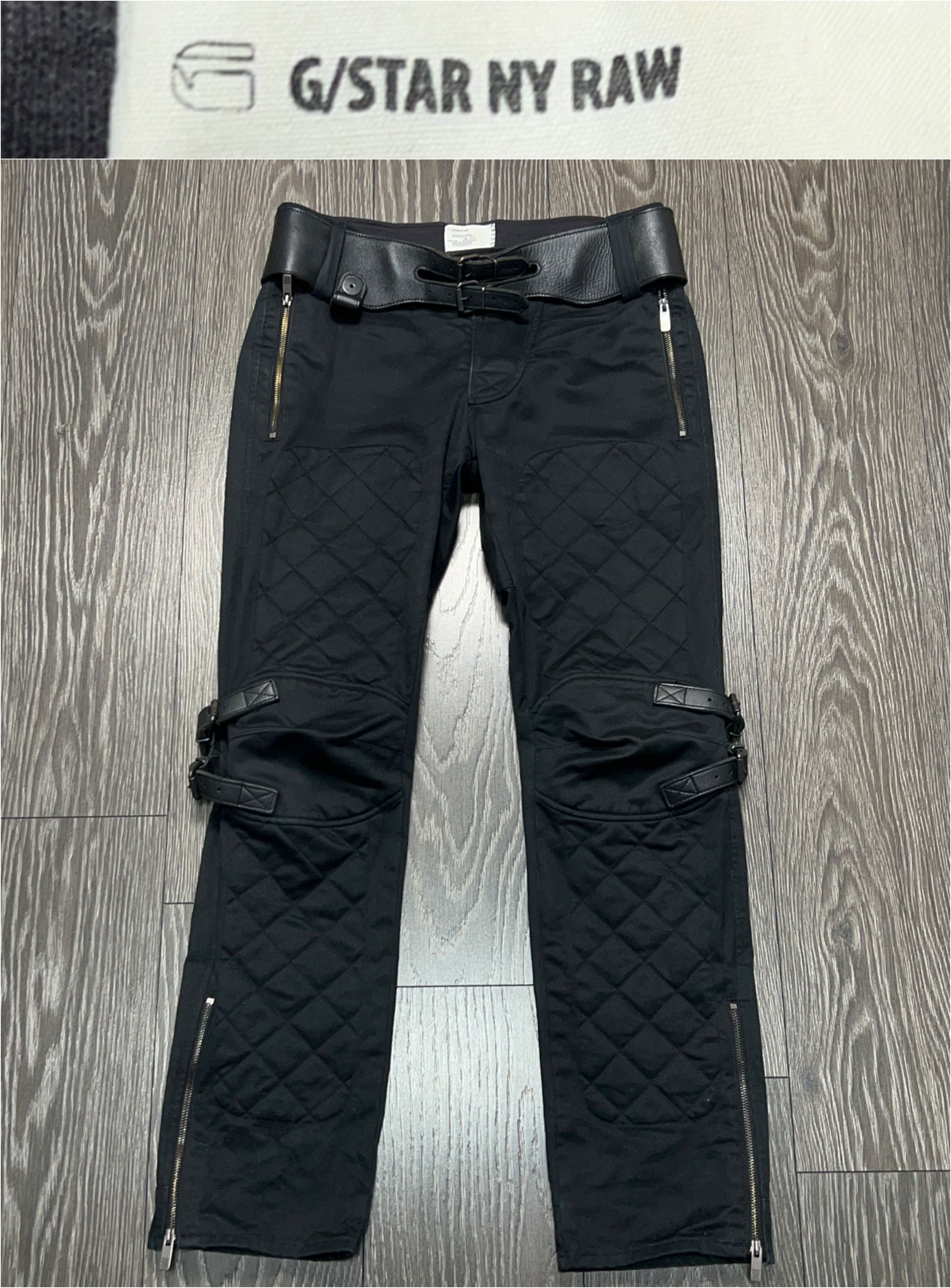 G-Star RARE NY RAW Special Edition Quilted Pants Biker Moto Style Size US 32 / EU 48 - 1 Thumbnail