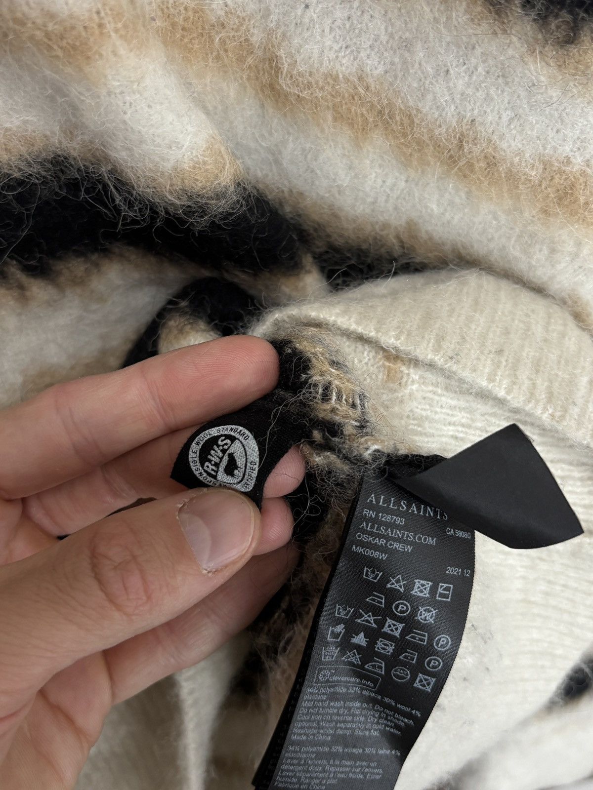 Allsaints AllSaints Striped Wool Alpaca Oversized Sweater Marni Vibe Size US S / EU 44-46 / 1 - 8 Thumbnail