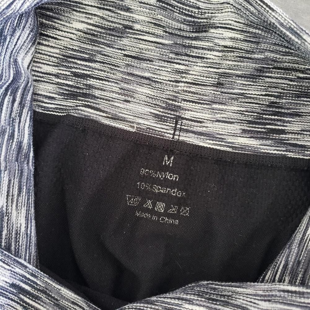 Designer Black Grey Band Detailed Thin Legging Size 32" / US 10 / IT 46 - 3 Thumbnail