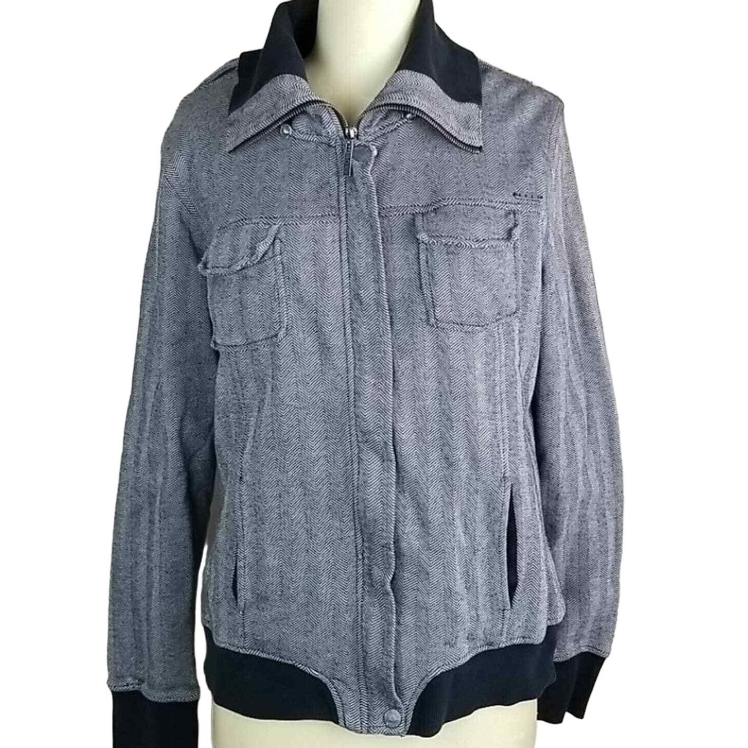 Roxanne Assoulin Roxy Utility Jacket Women L Gray Y2K Full Zip Structured Size L / US 10 / IT 46 - 1 Thumbnail