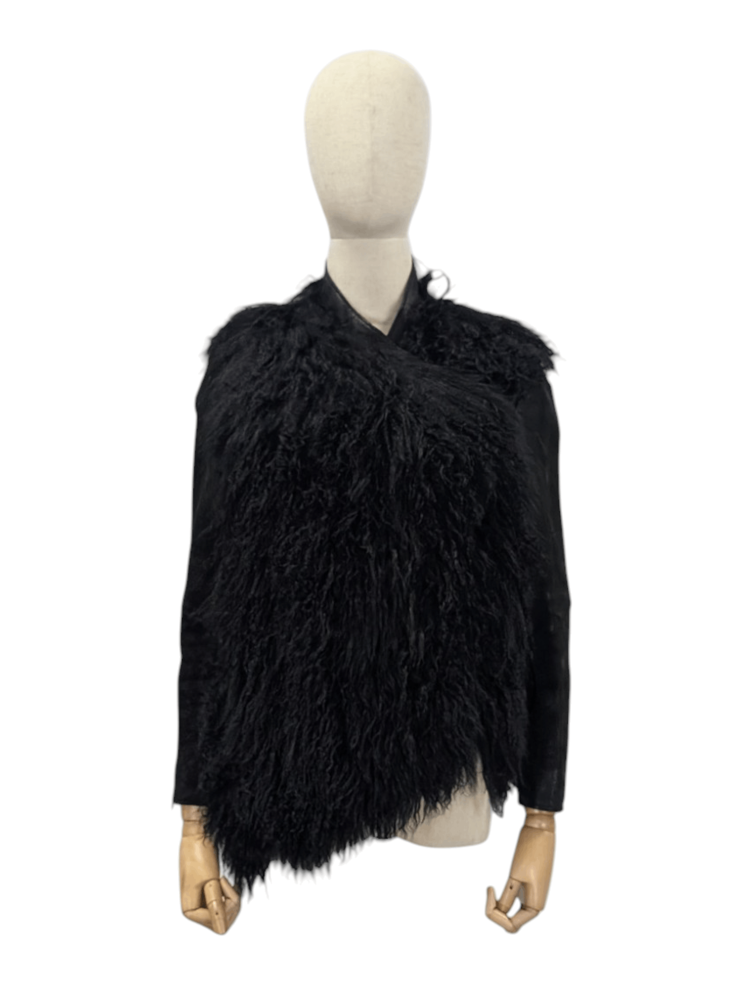Helmut Lang Helmut Lang Black Leather And Long Sheep Hair Jacket Size S / US 4 / IT 40 - 1 Thumbnail