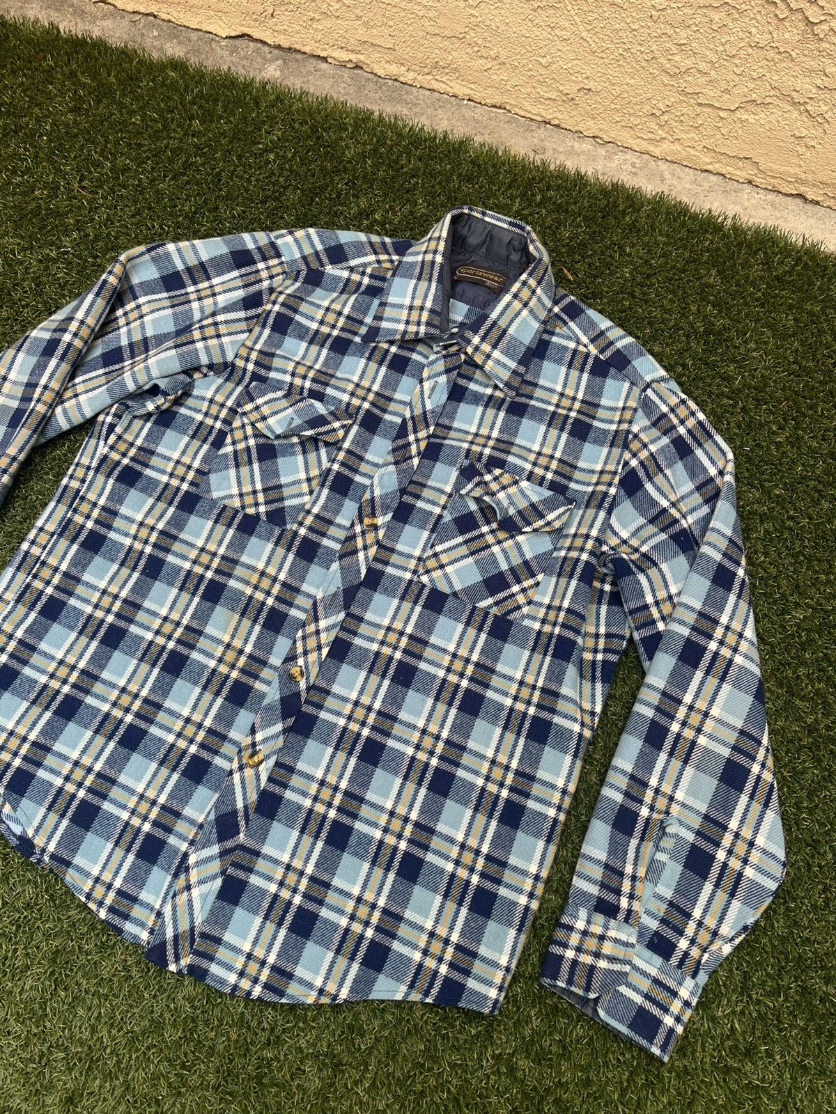 Sears × Vintage VTG 80’s Sears Sportswear Plaid Flannel Shirt Size US L / EU 52-54 / 3 - 3 Thumbnail