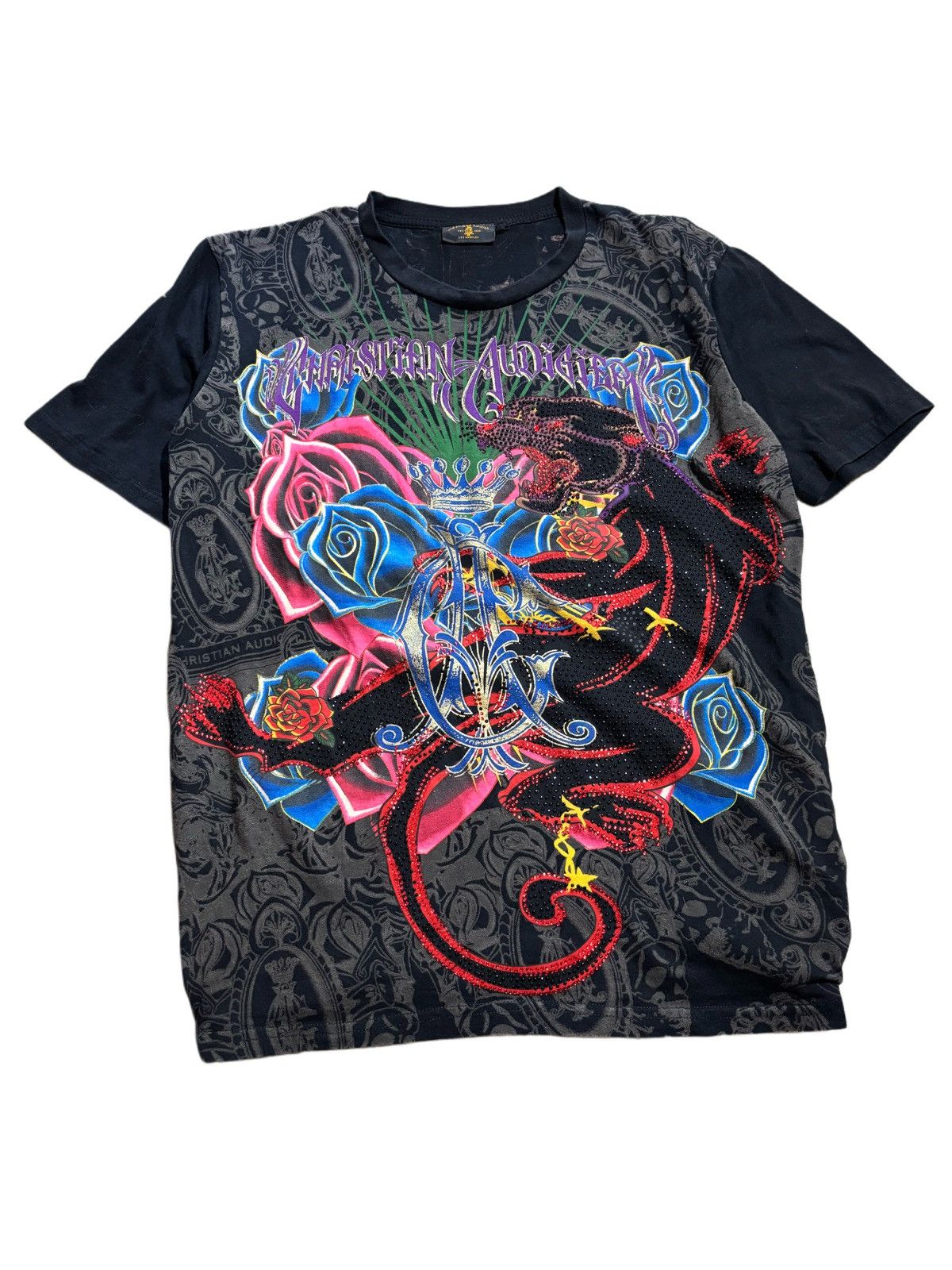 Christian Audigier × Vintage Rhinestone panther tattoo tee Size US XL / EU 56 / 4 - 1 Thumbnail