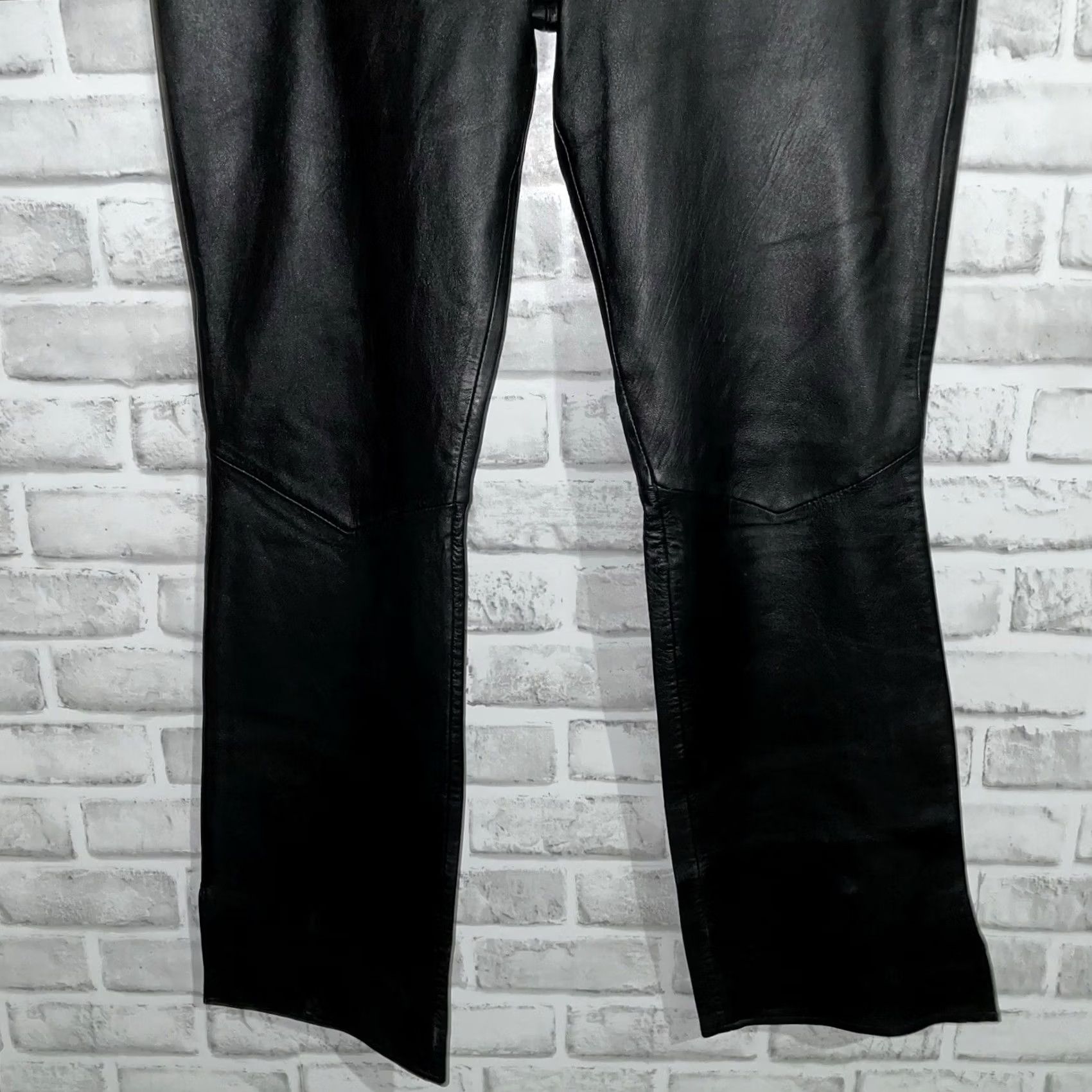 Vintage Rem Garson Black Genuine Leather Pants Womens Size 8x30 Size 40" / US 18 - 3 Thumbnail