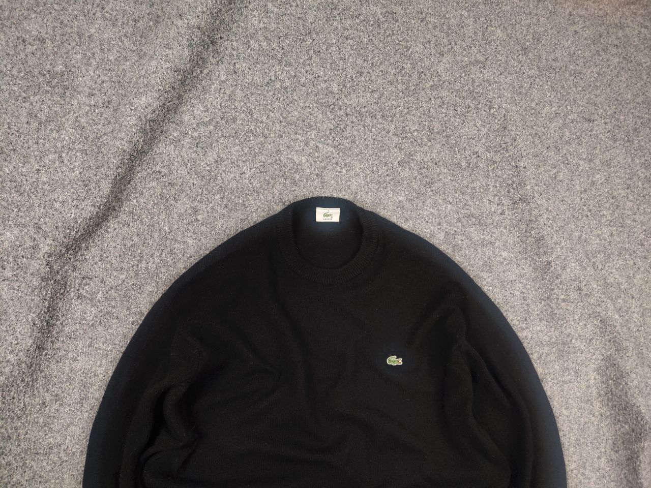 Lacoste Vintage 90's Lacoste Chemise Black Crew chek Wool Sweater Size US XL / EU 56 / 4 - 1 Thumbnail